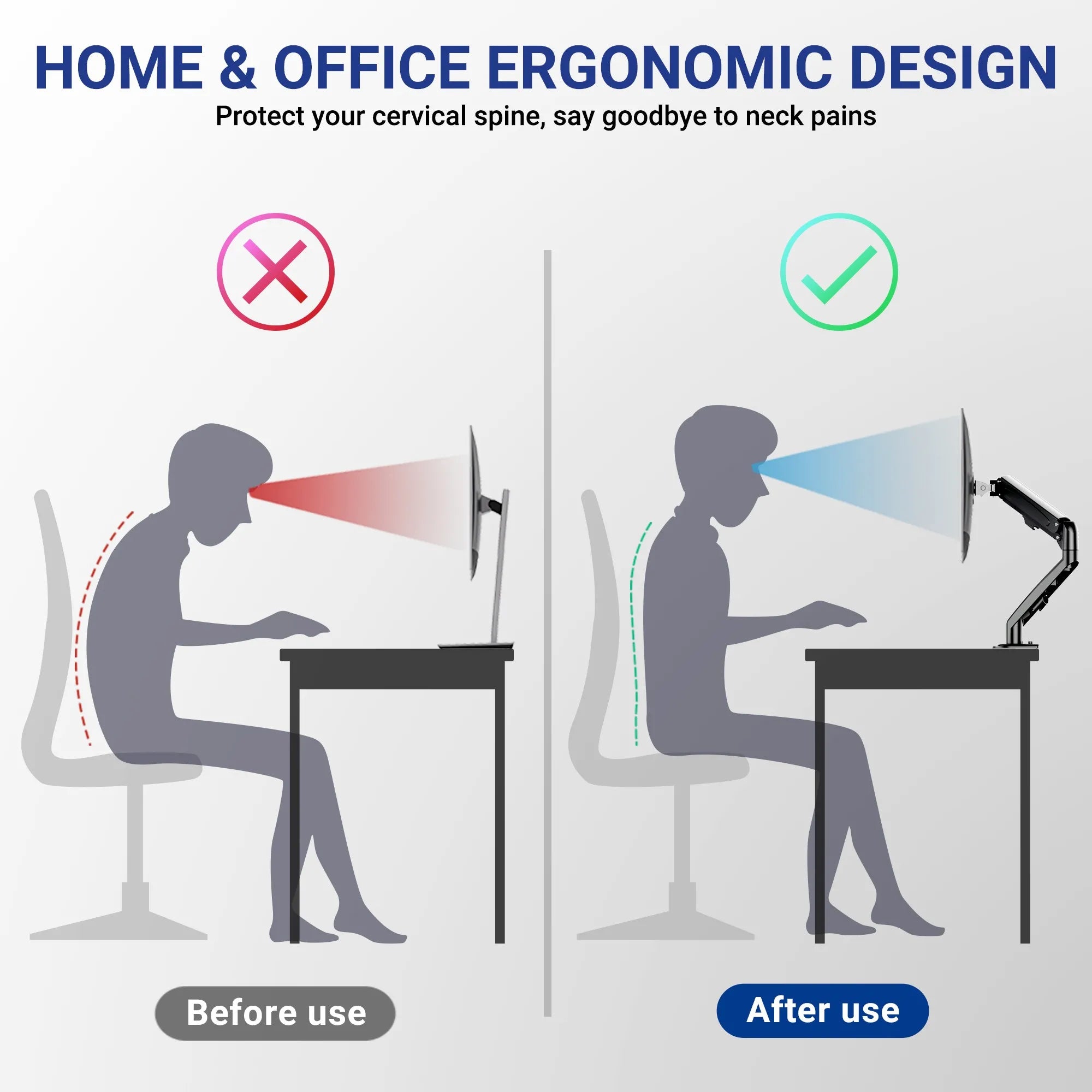 XTFlex S6 Dual Monitor Arm - Adjustable Ergonomic Stand for 13-32 Inch Screens - Perfect for Home Office, Gaming & Workspace Setup