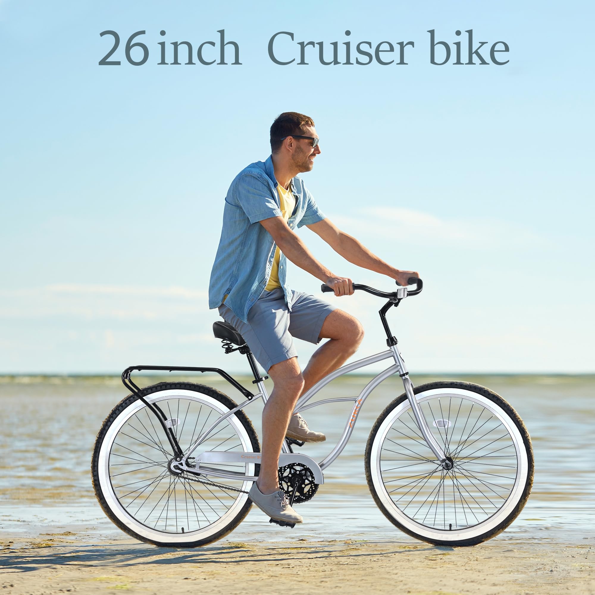 ZUKKA 26 Inch Beach Cruiser Bike - Single Speed Bicycle with Coaster Brake for Men & Women - Multiple Color Options - Perfect for Coastal Rides, Commuting & Leisure Cycling