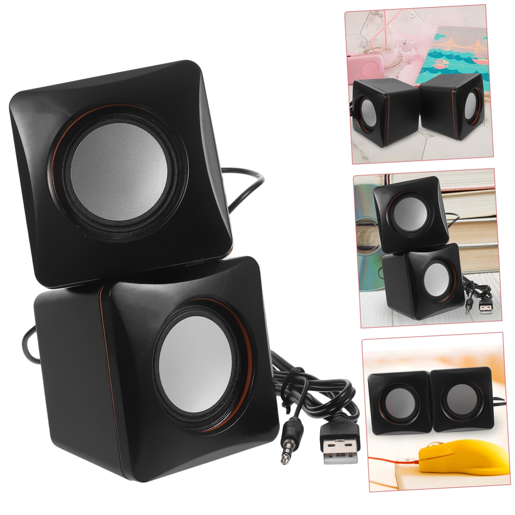 Veemoon Mini PC Speakers - Compact Desk Speakers for PC, Laptop, Desktop - Perfect for Home Office, Gaming, and Multimedia Use