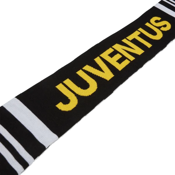 adidas Juventus Scarf 2023-2024 Season - Official Black and White Football Fan Scarf - Perfect for Soccer Matches, Cold Weather & Juventus FC Supporters