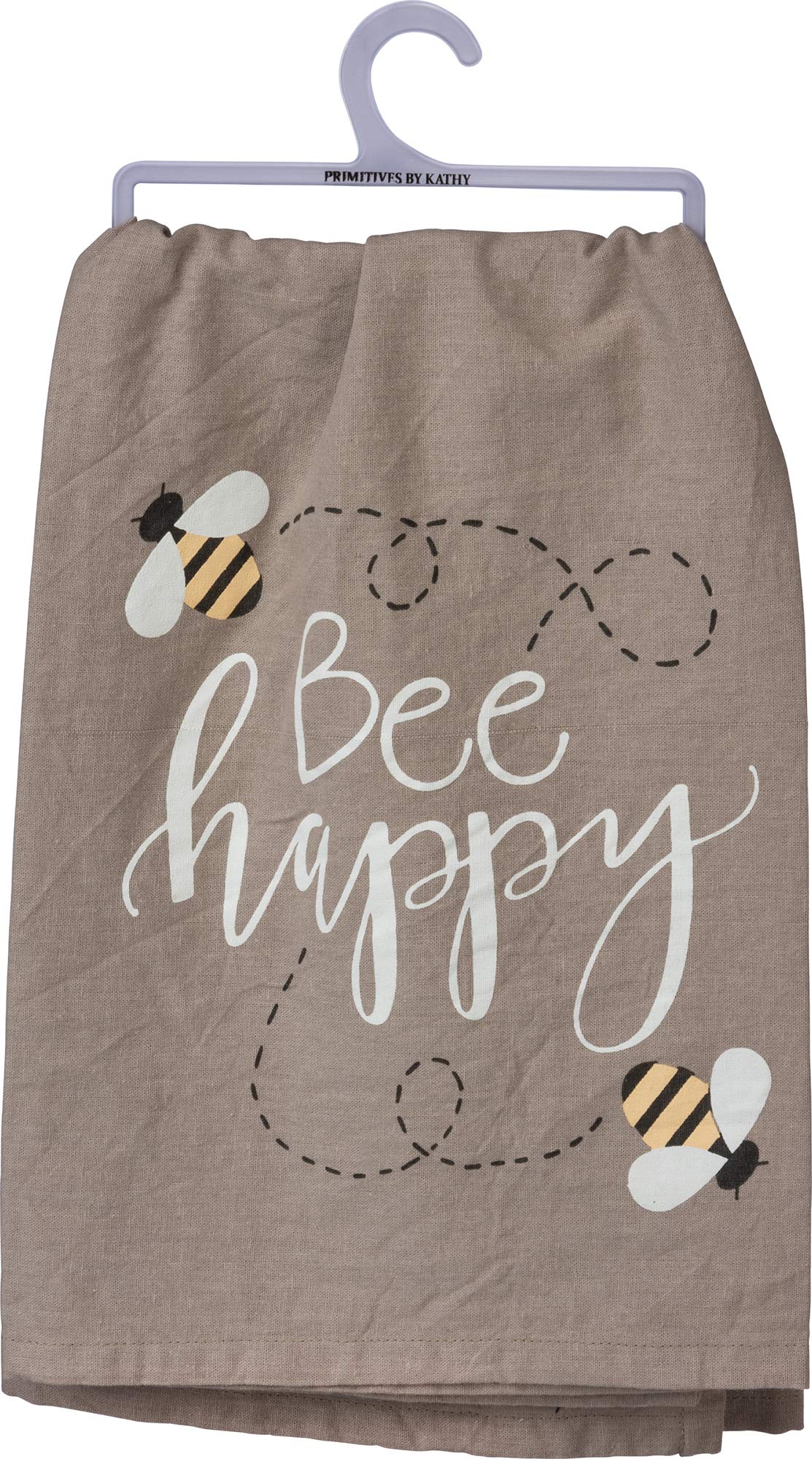 Happy Bee Themed Decorative Kitchen Towel - Primitive Farmhouse Style by Kathy Bee | Perfect for Country Kitchen Decor, Farmhouse Aesthetic & Rustic Home Accessories