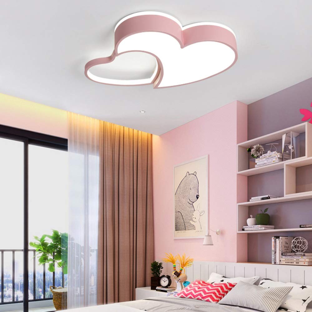 Dimmable LED Heart Shaped Ceiling Light with Remote Control - Gold Nursery Lighting for Kids Bedroom, Girls Room & Children's Decor | Perfect for Bedroom, Playroom & Nursery Ambiance