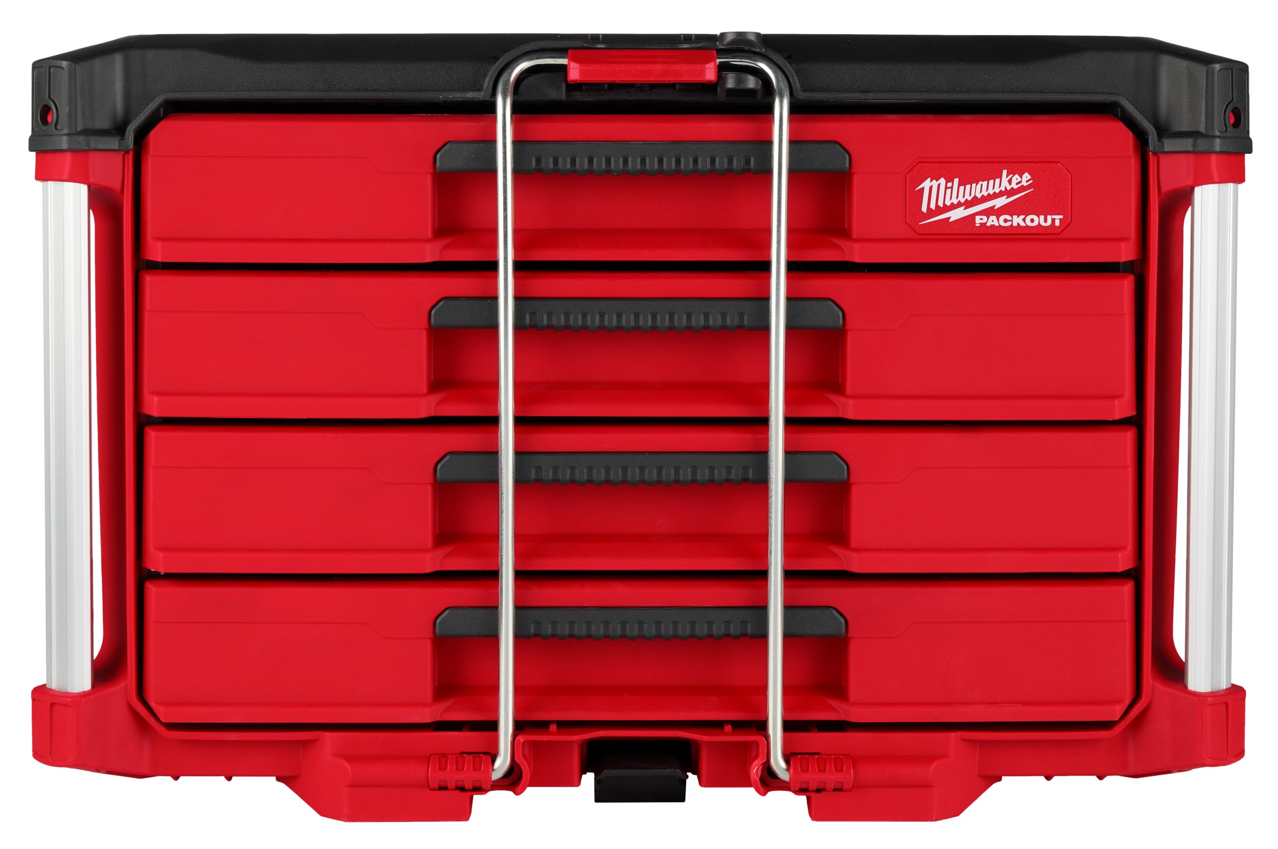 Milwaukee Packout 4 Drawer Tool Organizer Box 48-22-8444 - Heavy Duty Storage for Tools & Accessories - Perfect for Job Sites, Workshops & DIY Projects