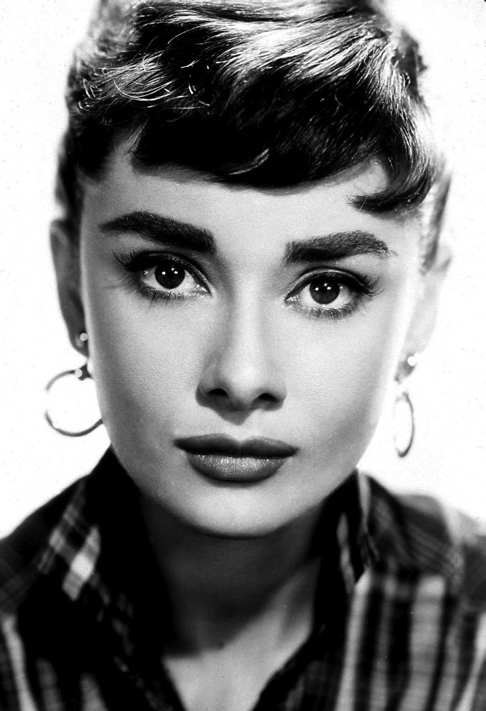 Audrey Hepburn Hoop Earrings Photo Print - 24x30 Inch Vintage Wall Art Decor for Living Room, Bedroom & Office