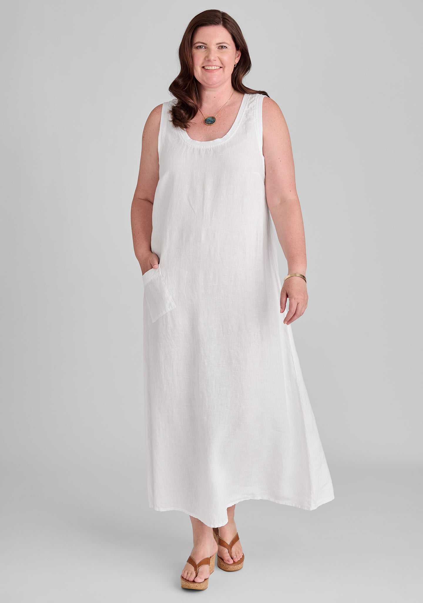Serene Linen Maxi Dress for Women - Breathable & Comfortable Summer Beach Dress for Vacation, Boho Chic Outfit