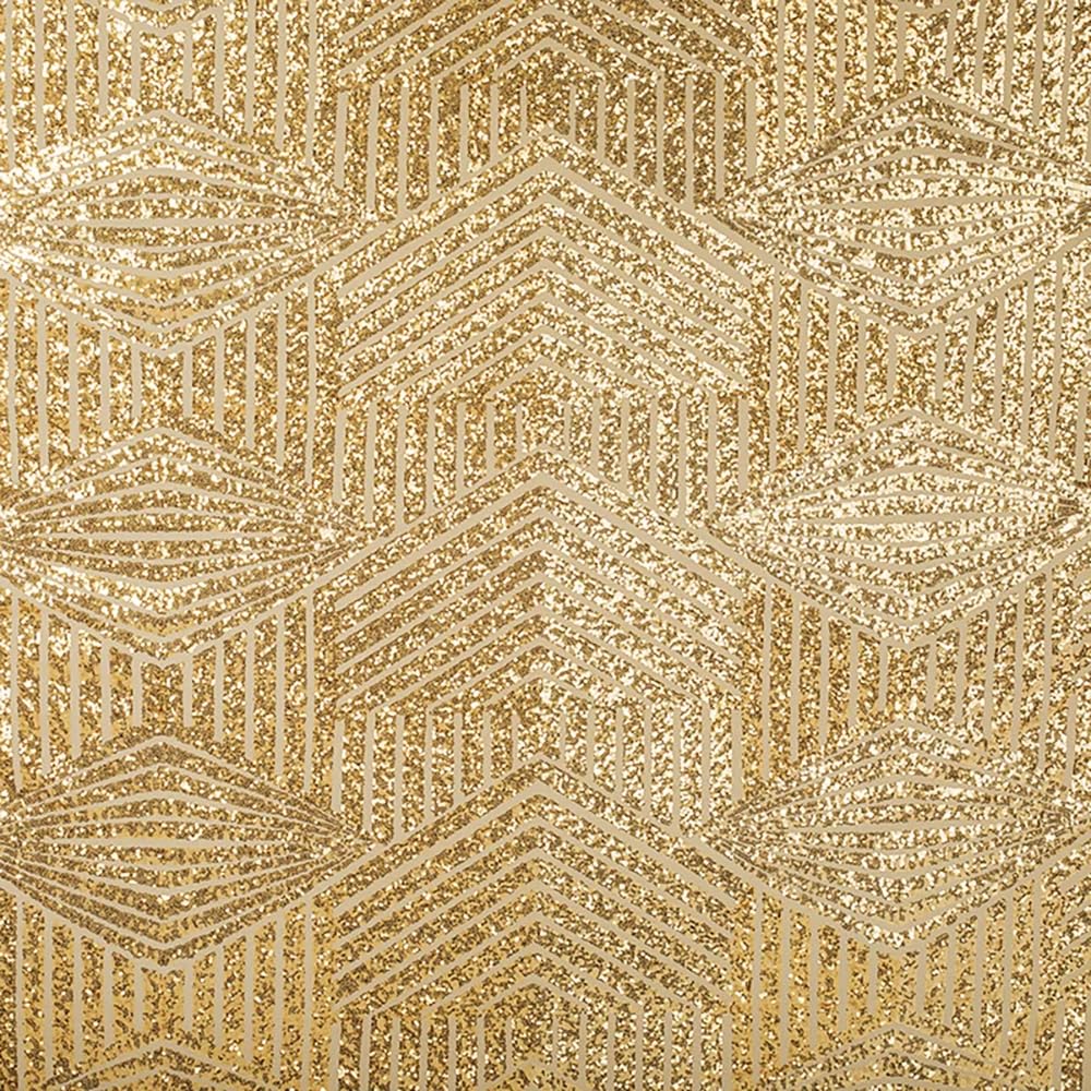 Gold Geometric Glitz Art Deco Sequin Fabric Bolt - 10 Yards (1 Piece) - Perfect for Evening Gowns, Home Decor, Wedding Decorations & DIY Fashion Projects