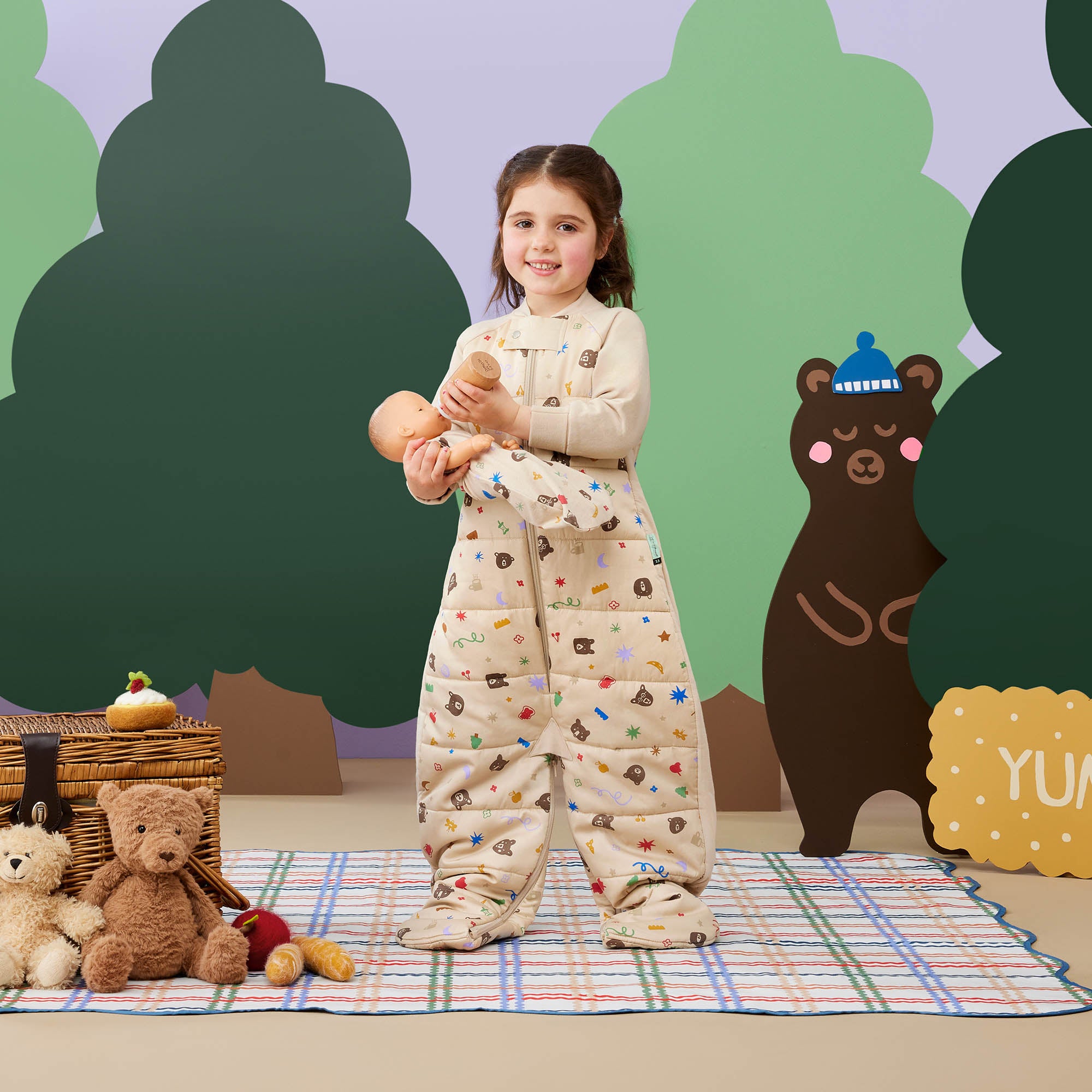 ErgoPouch TOG 2.5 Baby Sleep Suit Bag - Warm Winter Wear for Newborns & Infants - Teddy Bear Party Design - Perfect for Nursery, Bedtime & Outdoor Stroller Use