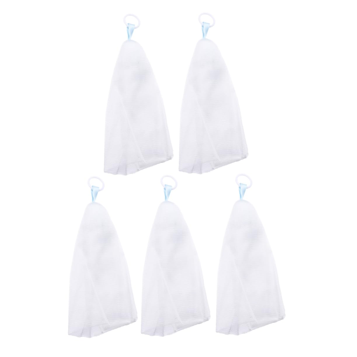 Premium 5-Piece Handmade Mesh Cleansing Puff Set for Deep Foaming & Exfoliation | Assorted Colors | Perfect for Facial Cleansing, Makeup Removal & Spa Days