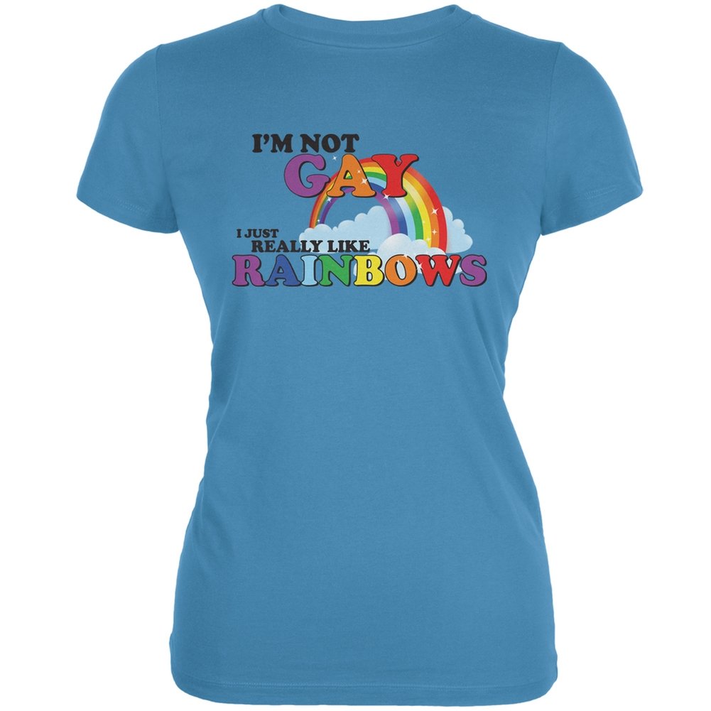 Rainbow Aqua Juniors Soft T-Shirt - Colorful Comfort Fit for Pride, LGBTQ+ Ally Support & Everyday Casual Wear