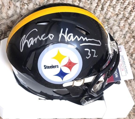 Authentic Autographed Franco Harris Pittsburgh Steelers Mini Helmet with JSA Certificate - Perfect for NFL Collectors, Sports Memorabilia Displays & Steelers Fan Gifts