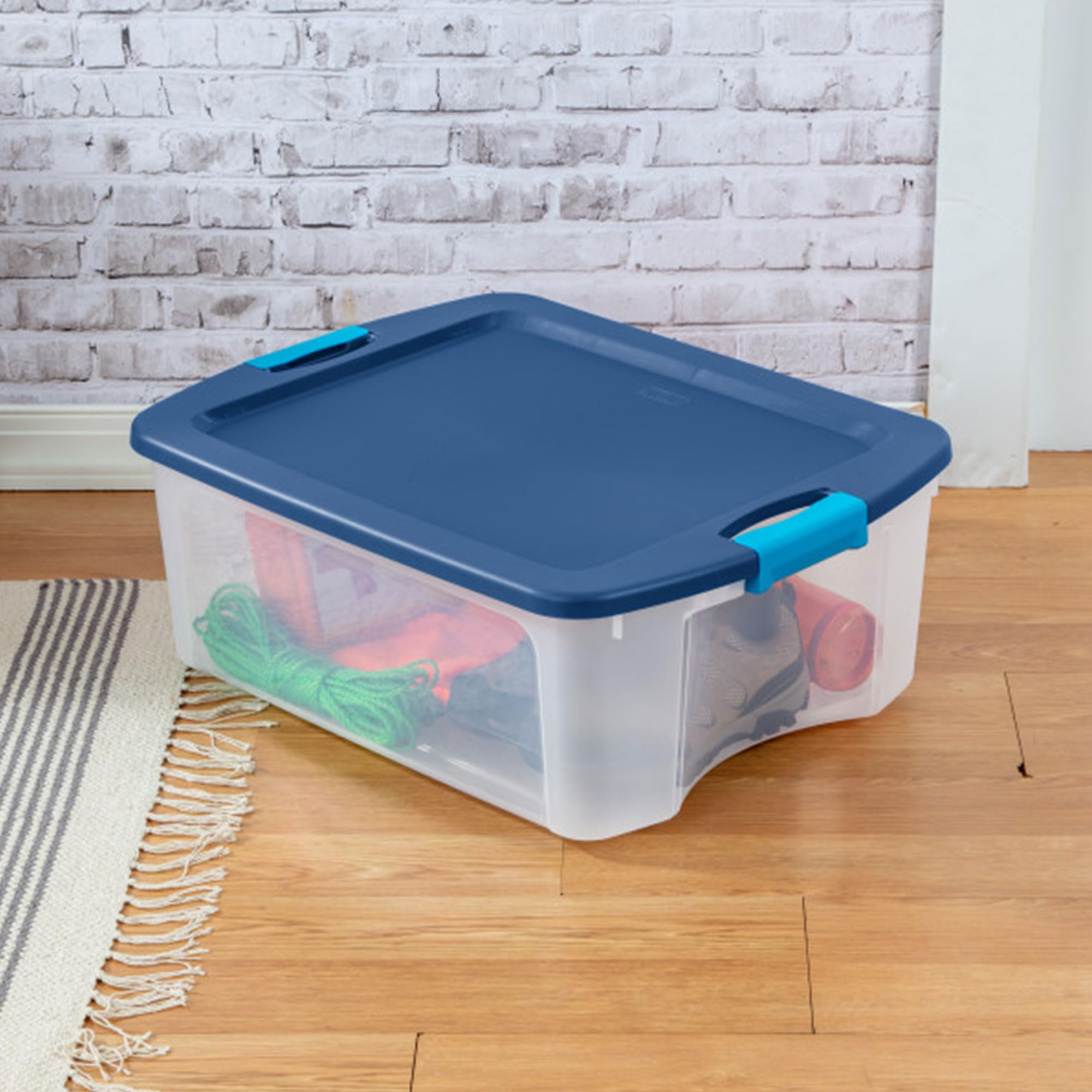 Sterilite 24-Pack 12 Gallon Clear Plastic Storage Bins with Secure Latching Lids & Ergonomic Full-Grip Handles - Perfect for Home Organization, Office Supplies & Toy Storage