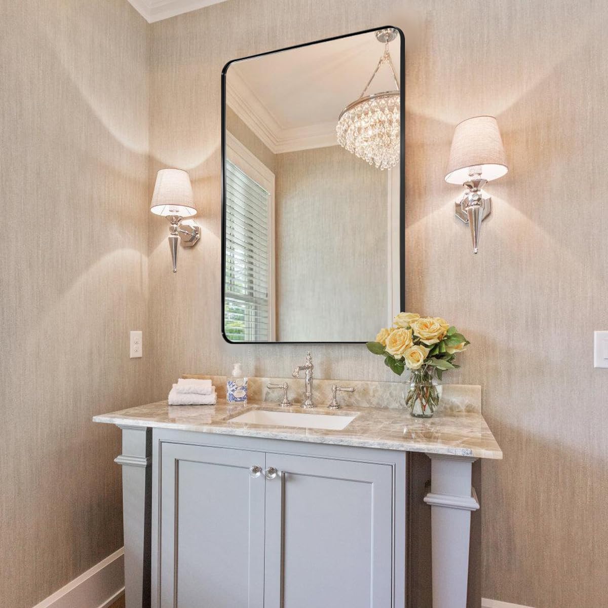 Premium Stainless Steel Framed Wall Mirror - 20