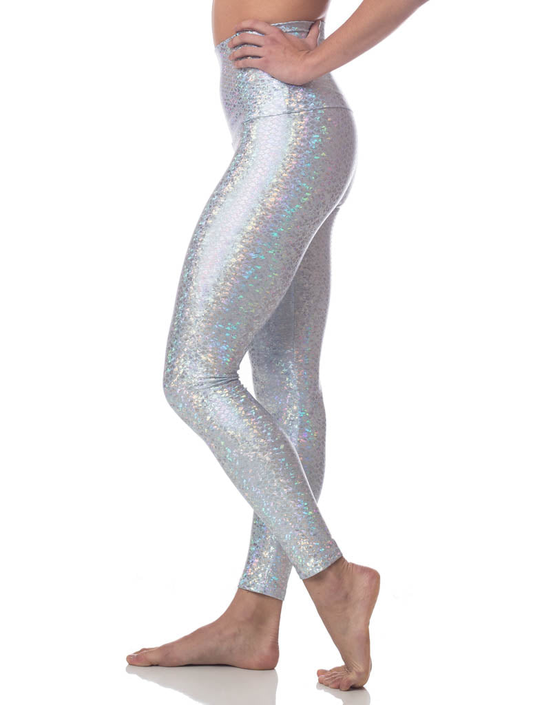 Crystal Mermaid Sneaker Leggings - Sparkly High Waisted Yoga Pants for Women | Perfect for Dance, Workout & Casual Wear