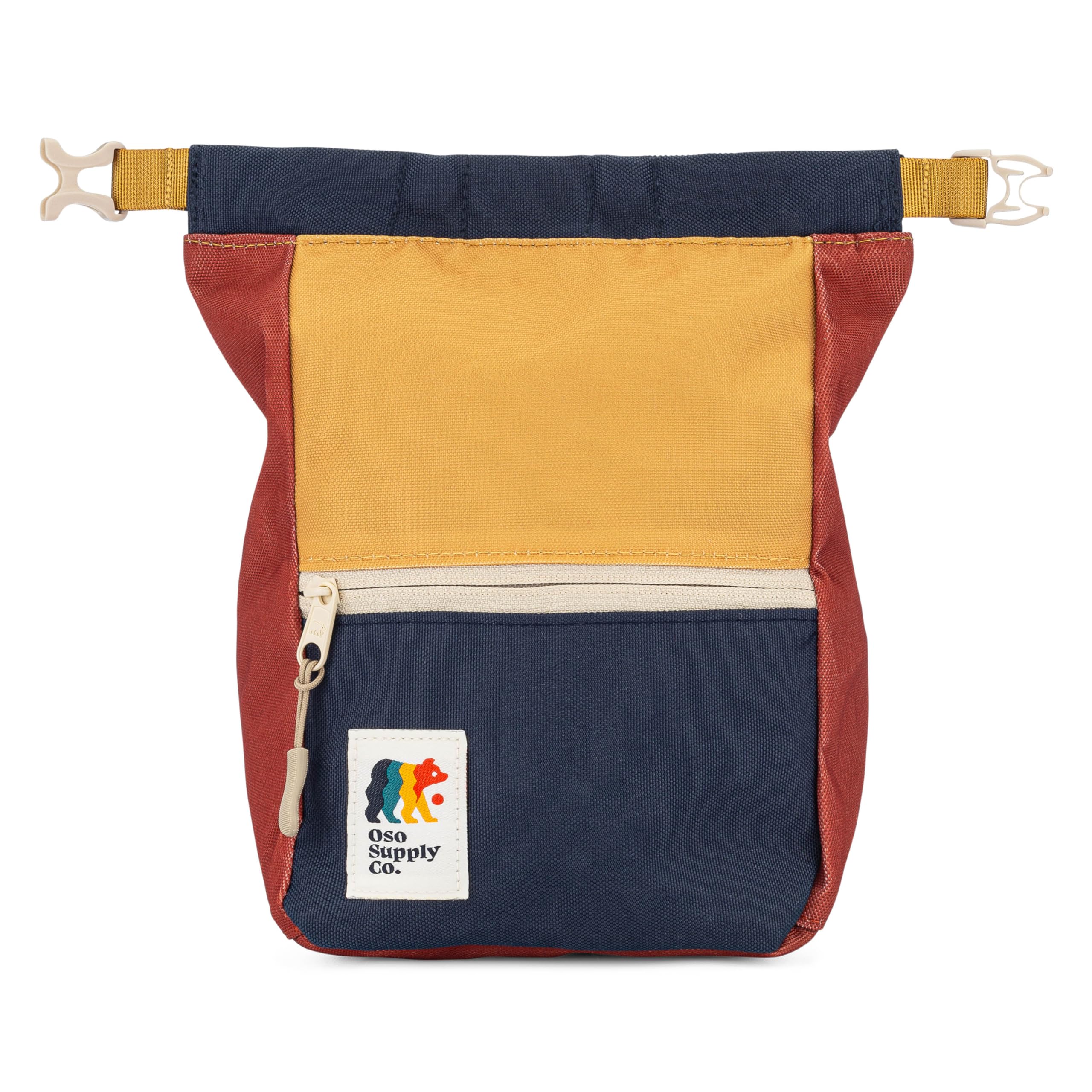**Crux Bouldering Chalk Bucket - Large Rock Climbing Chalk Bag with Magnetic Closure, Zippered Pockets & Mesh Pouch - Ideal for Climbers, Weightlifting, Gymnastics & Outdoor Training**