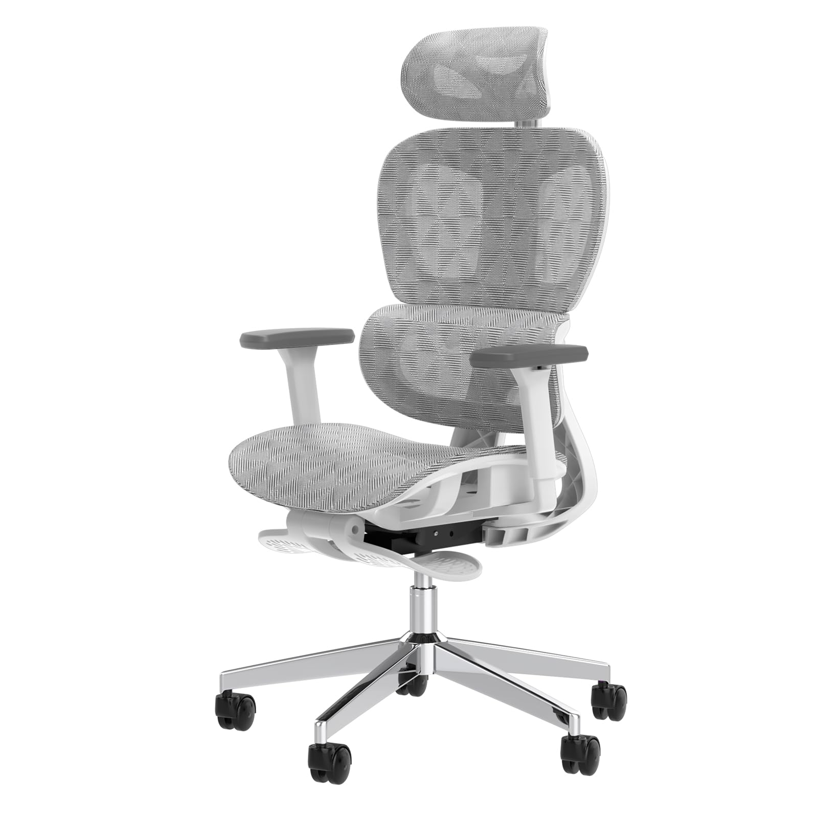 Ergonomic Mesh Office Chair with 3D Adjustable Armrests - High Back Computer Desk Chair with Wheels, Lumbar Support & Breathable Mesh - Perfect for Home Office, Gaming & Workspace (White)