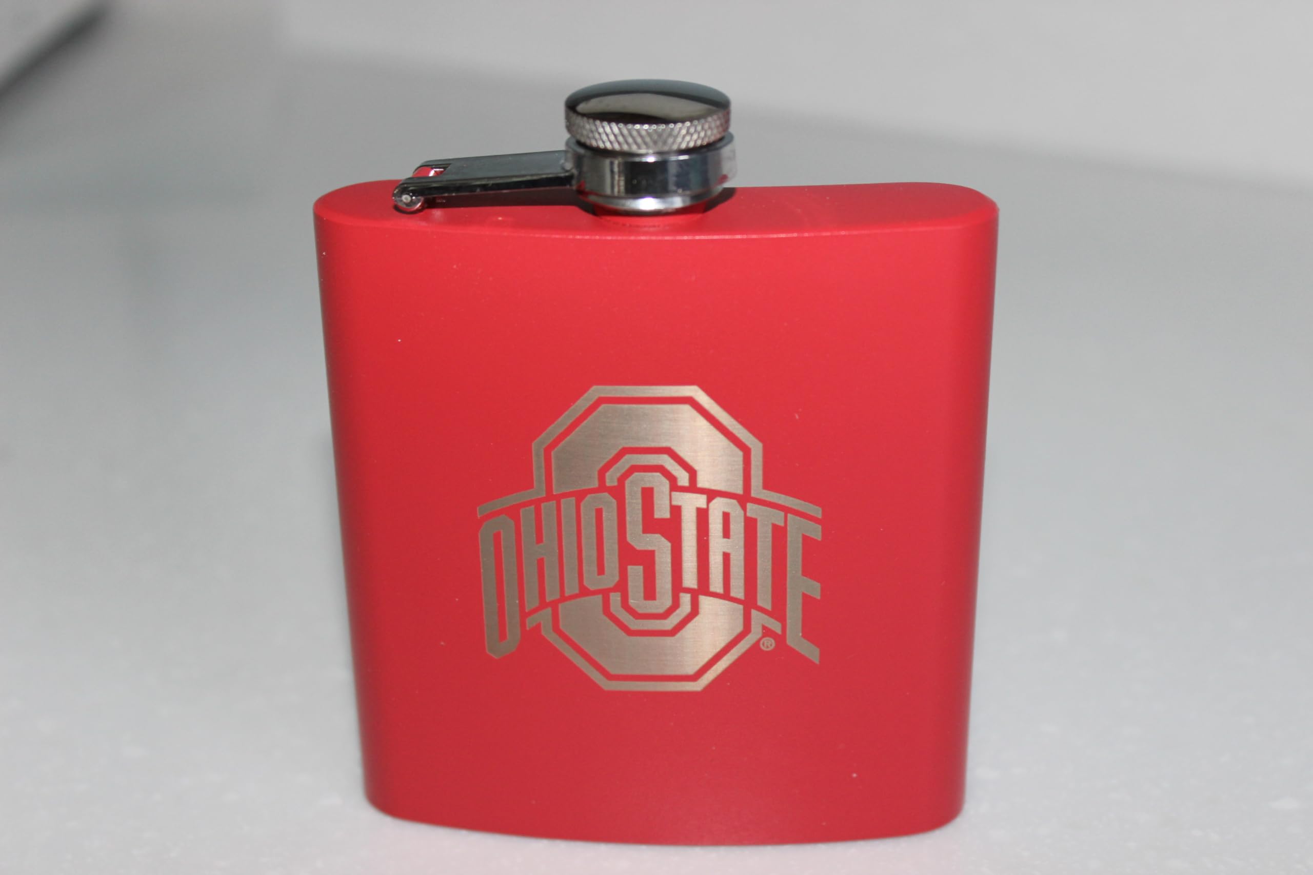 Ohio State Buckeyes NCAA Logo Stainless Steel Flask (Red) - Perfect for Tailgating, Gifts & Game Day Celebrations