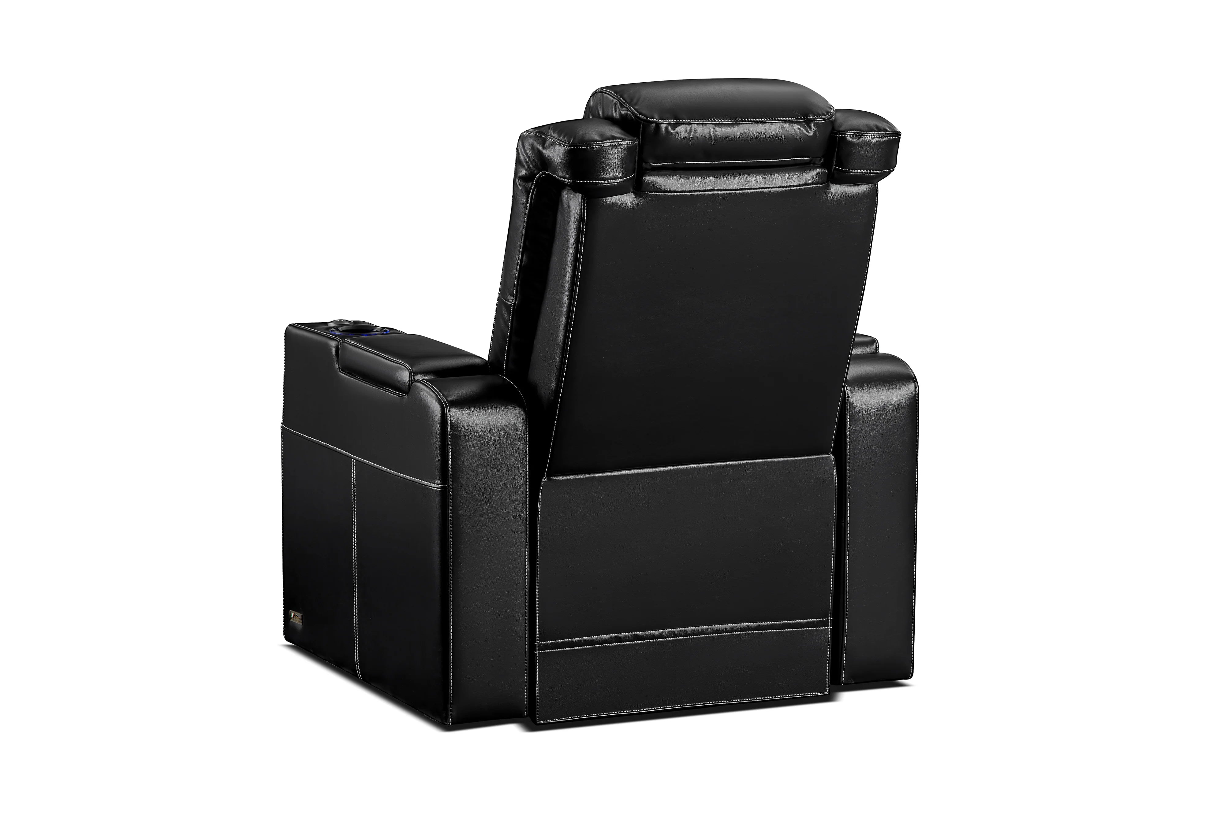 Valencia 2025 Tuscany Executive Heat & Massage Leather Home Theater Seating - 3-Seater Recliner Sofa with Heating & Massage Functions, Midnight Black - Perfect for Home Cinema, Gaming & Luxury Living Room