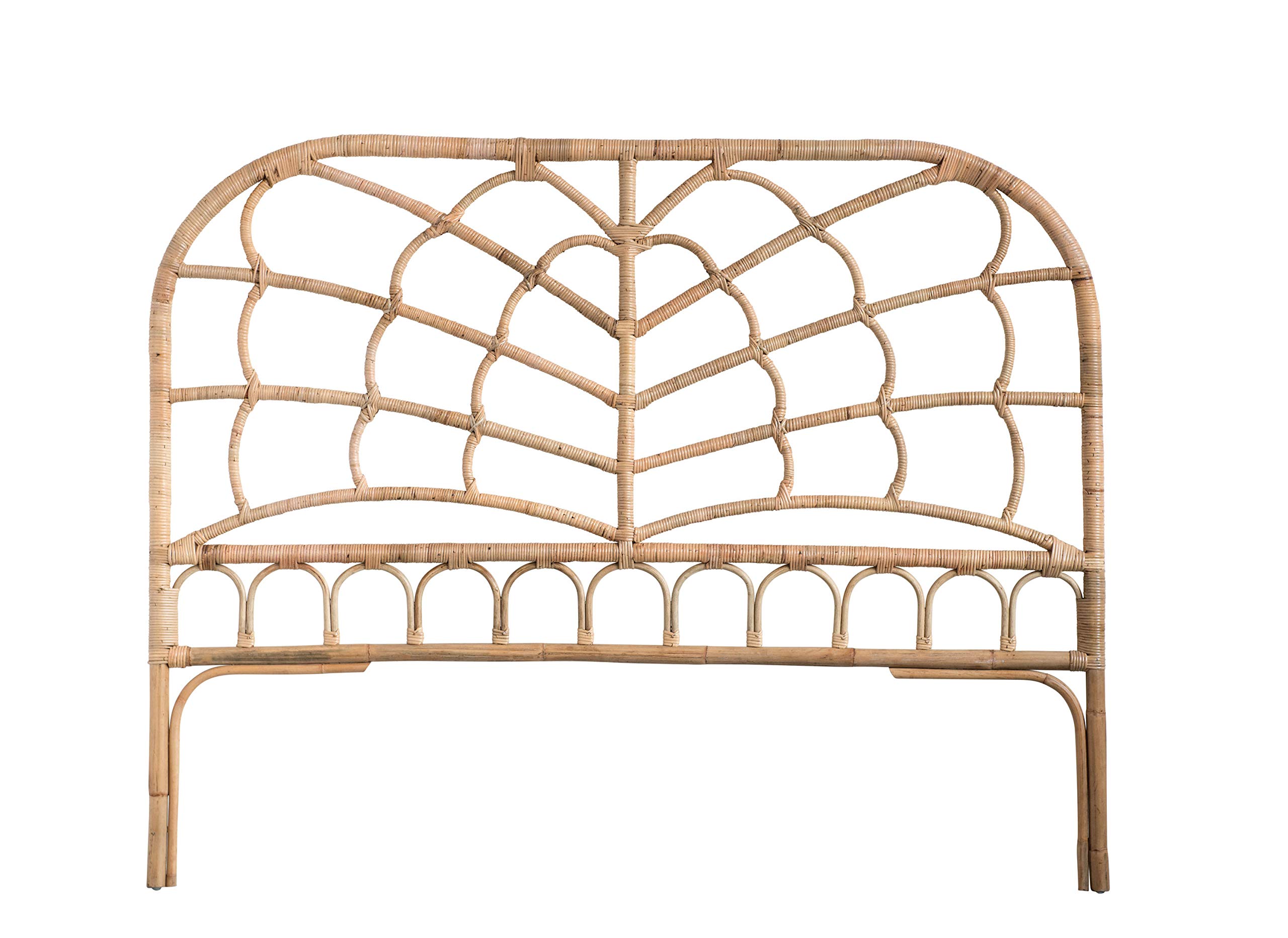 Creative Co-Op King Rattan Headboard - Natural Woven Rattan Bed Frame Headboard for Bedroom Decor - Perfect for Boho, Coastal, and Farmhouse Style Bedrooms