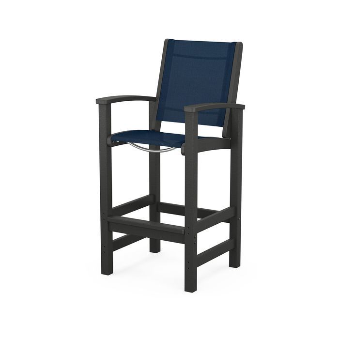 POLYWOOD Coastal Bar Chair - Outdoor & Indoor Bar Stool, Weather-Resistant, Durable, Comfortable - Perfect for Patio, Deck, Kitchen, and Poolside Use