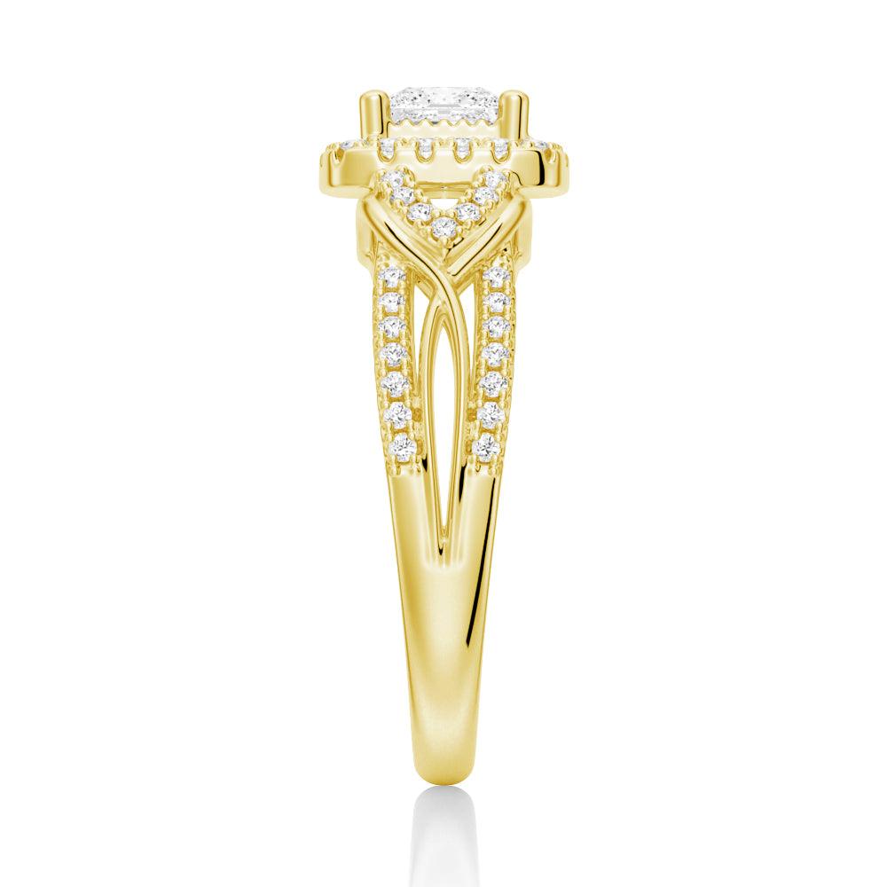 Vintage Princess Cut Moissanite Engagement Ring with Infinity Band - Perfect for Proposals, Anniversaries & Romantic Occasions