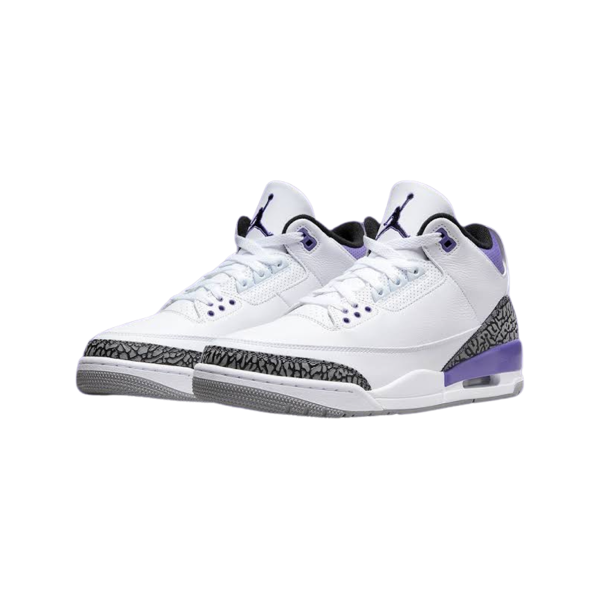 Air Jordan 3 Retro Sneakers - Dark Iris Purple & White Basketball Shoes for Men | Comfortable Court Shoes for Basketball, Casual Wear & Street Style