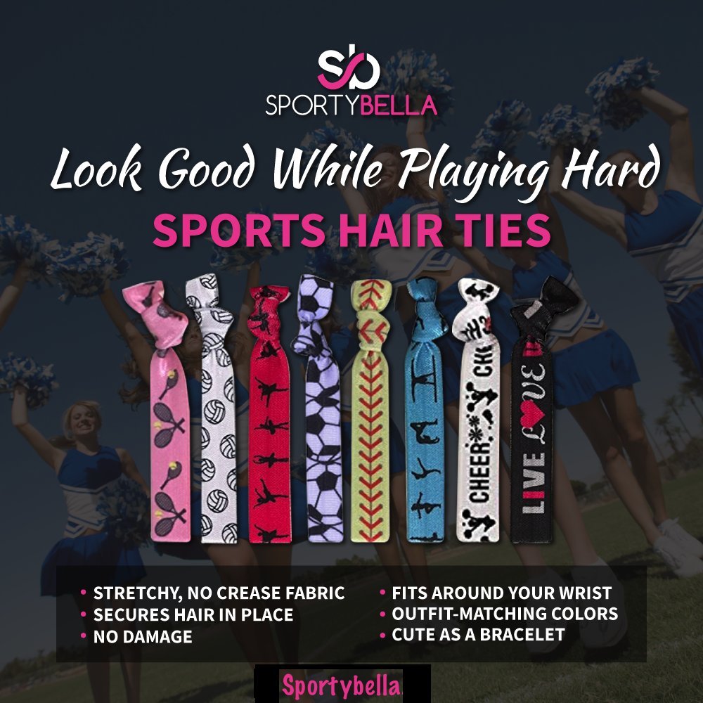 Softball Hair Ties for Girls - Non-Slip Sports Hair Accessories for Softball Players & Teams - Perfect for Games, Practice & Team Uniforms