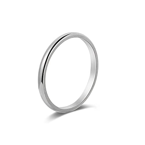 KASMOM 2mm Thin Stackable Stainless Steel Knuckle Rings for Women - Simple Plain Band Rings Size 3-10 - Silver (4 Pack) - Perfect for Everyday Wear, Parties & Gifts