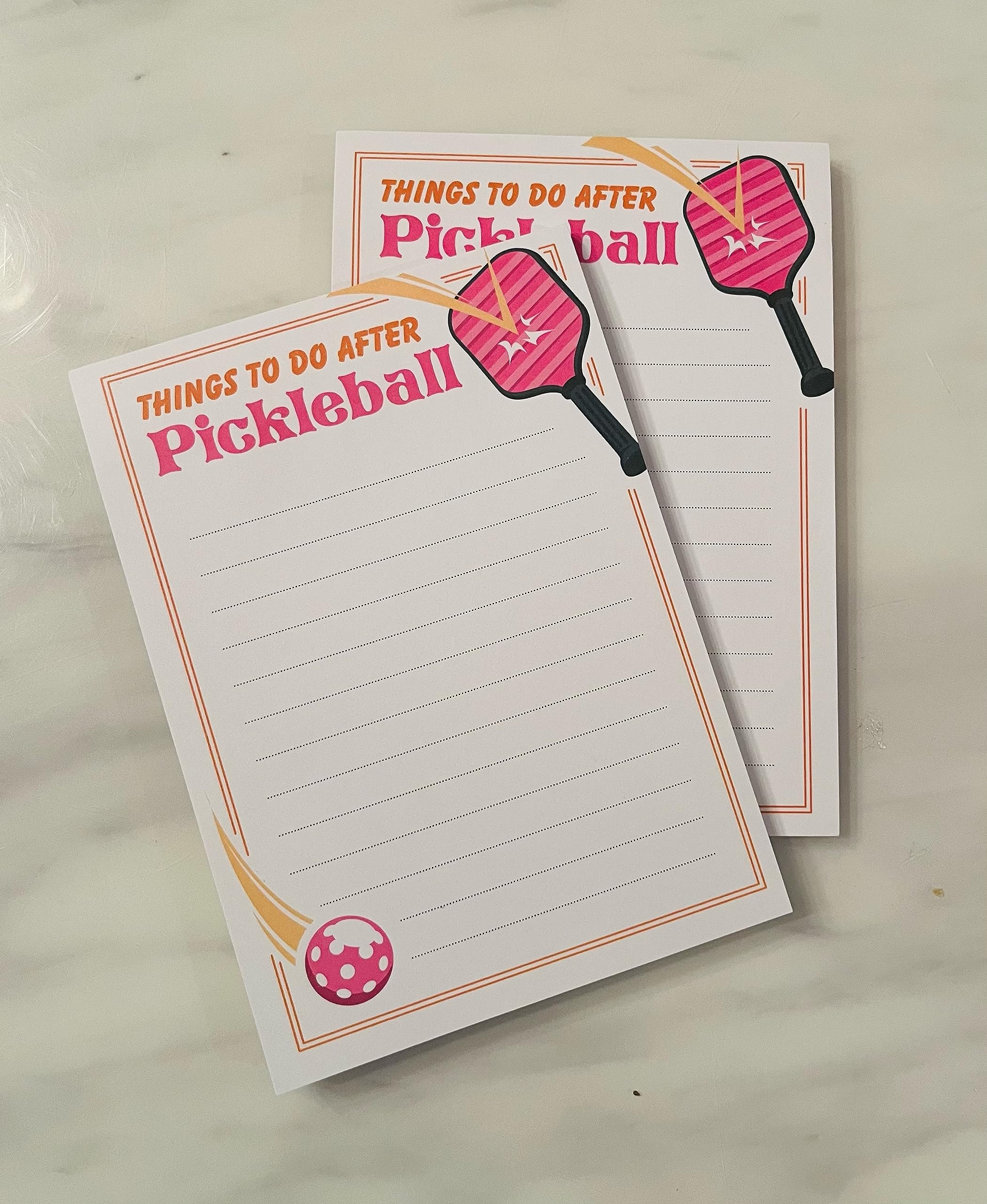 Funny Pickleball Memo Notepads Set of 2 - Cute Office & School Note Pads - Perfect Gift for Pickleball Lovers & Teachers - Great for To-Do Lists, Grocery Notes & Game Scorekeeping