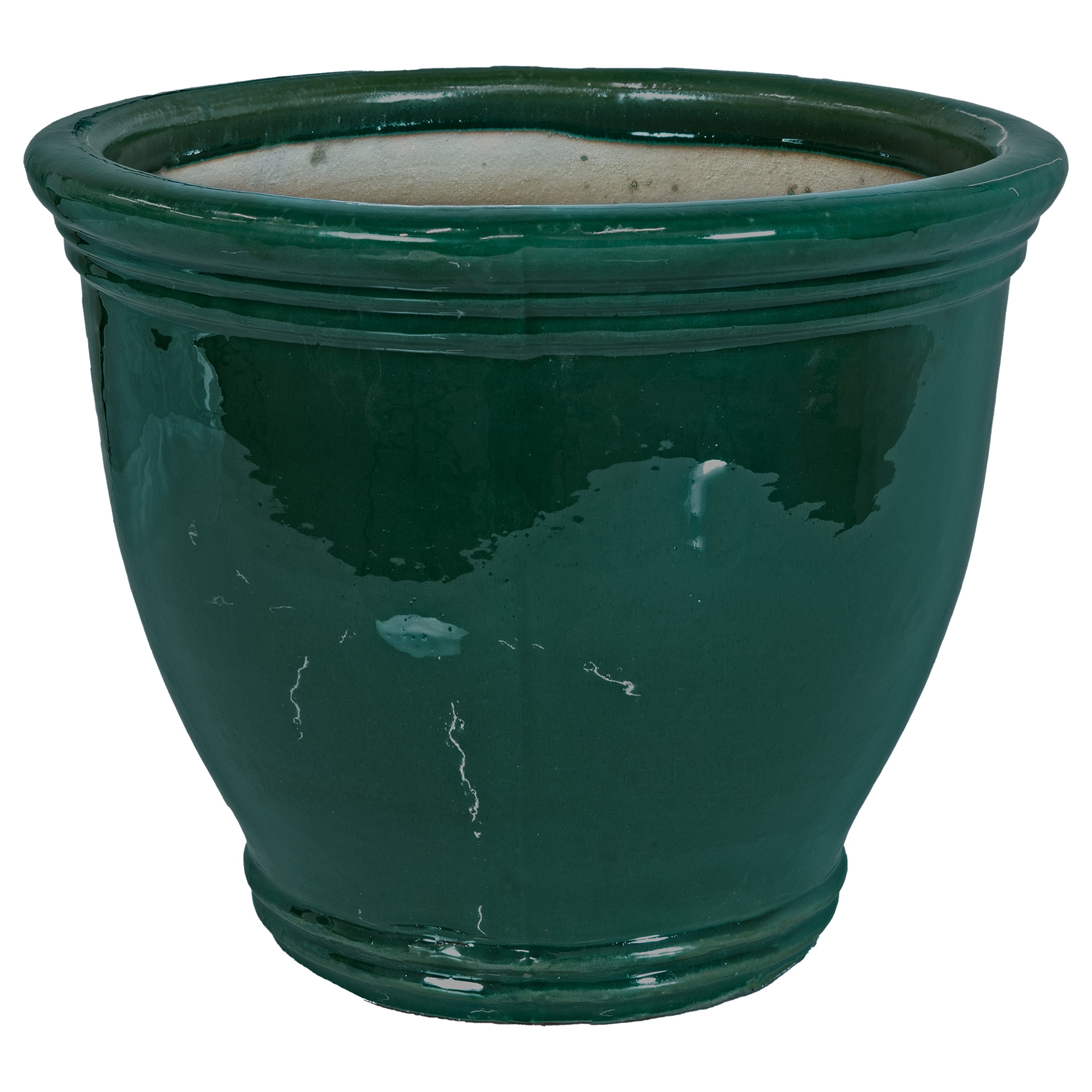 Sunnydaze Studio Round Glazed Ceramic Planter with Drainage Hole - Indoor Outdoor Flower Pot for Plants, Succulents, Herbs - Perfect for Patio, Garden, Balcony Decor
