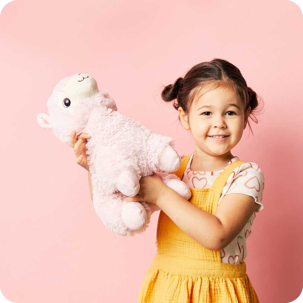 Pink Llama Plush Stuffed Animal with Microwavable Heat Pack - Soft & Cozy Warmies for Kids & Adults - Perfect for Stress Relief, Anxiety Comfort, and Cold Weather Warmth