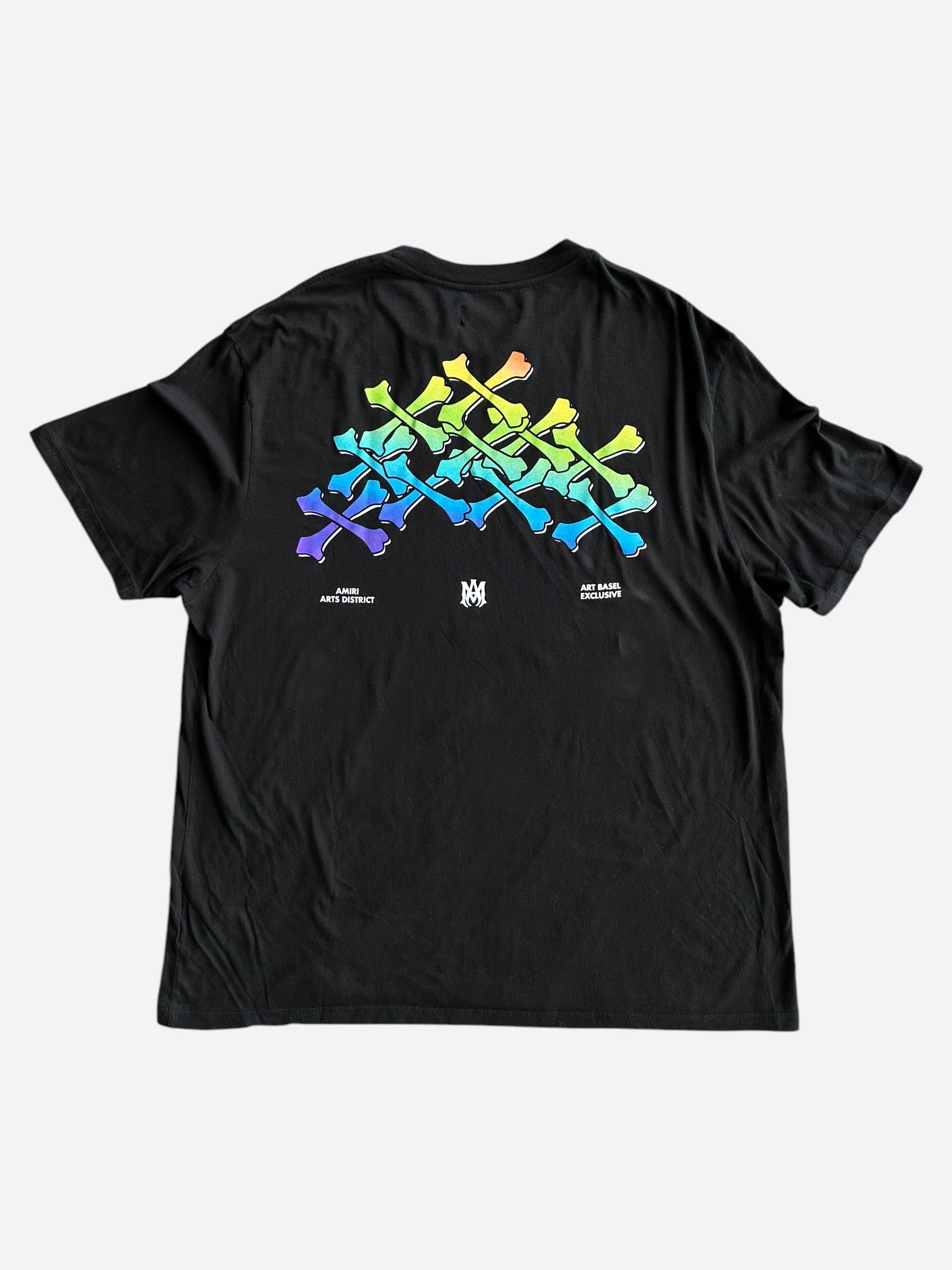Amiri Black Gradient Bones Graphic T-Shirt for Men - Stylish Streetwear Tee for Casual Outfits & Urban Fashion