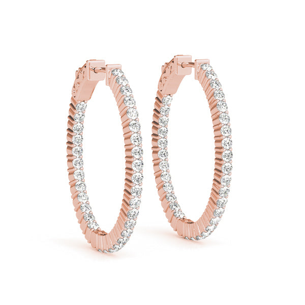 1 Inch 2 Prong Oval Hoop Earrings - Sterling Silver or Gold Plated (1/2 Pair) - Perfect for Everyday Wear, Parties & Special Occasions