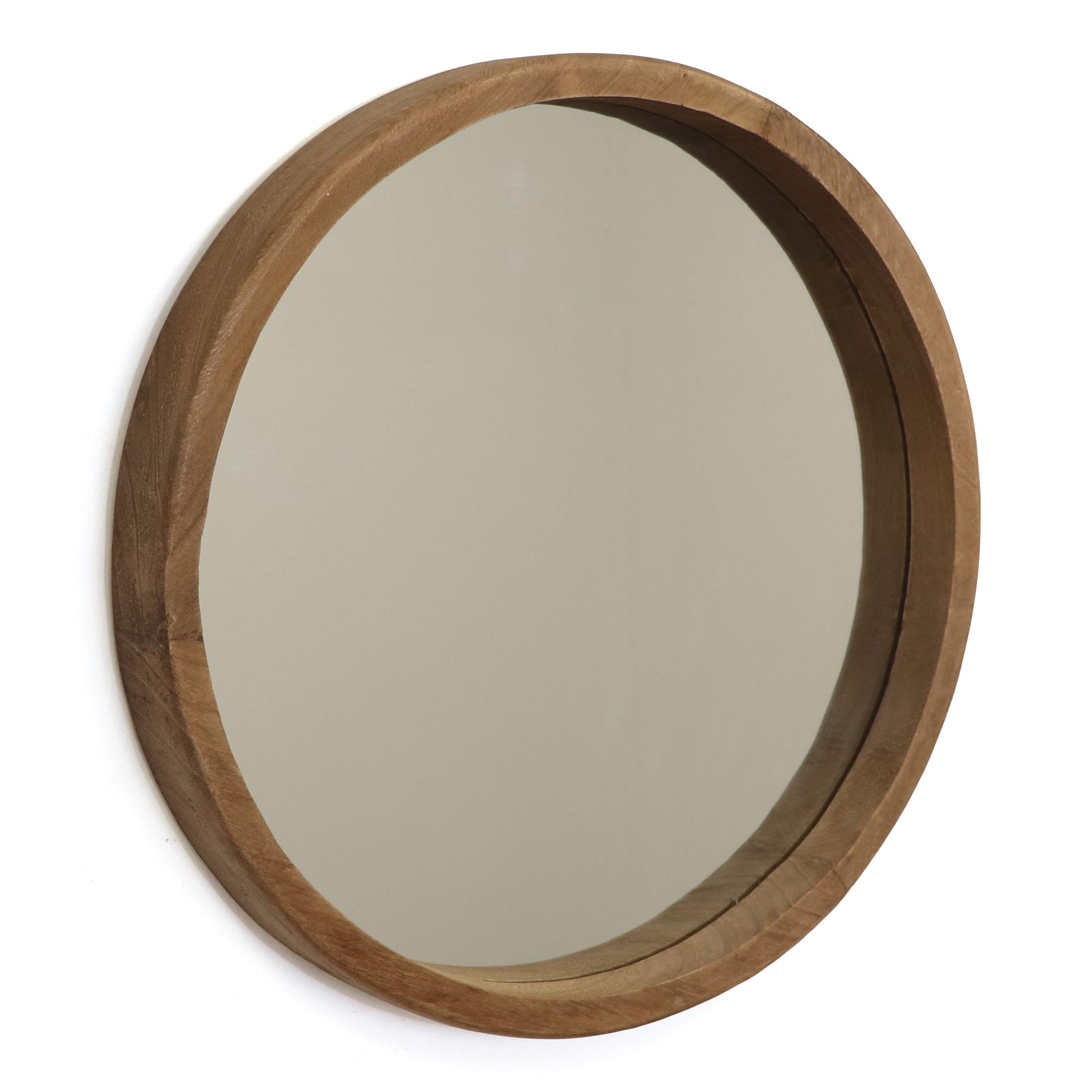 Rutledge & King Rustic Round Wall Mirror - Extra Large Decorative Circle Mirror for Bathroom, Living Room & Bedroom Decor (2 Pack, Midwood) - Perfect for Farmhouse Style Homes, Entryways and Vanity Areas