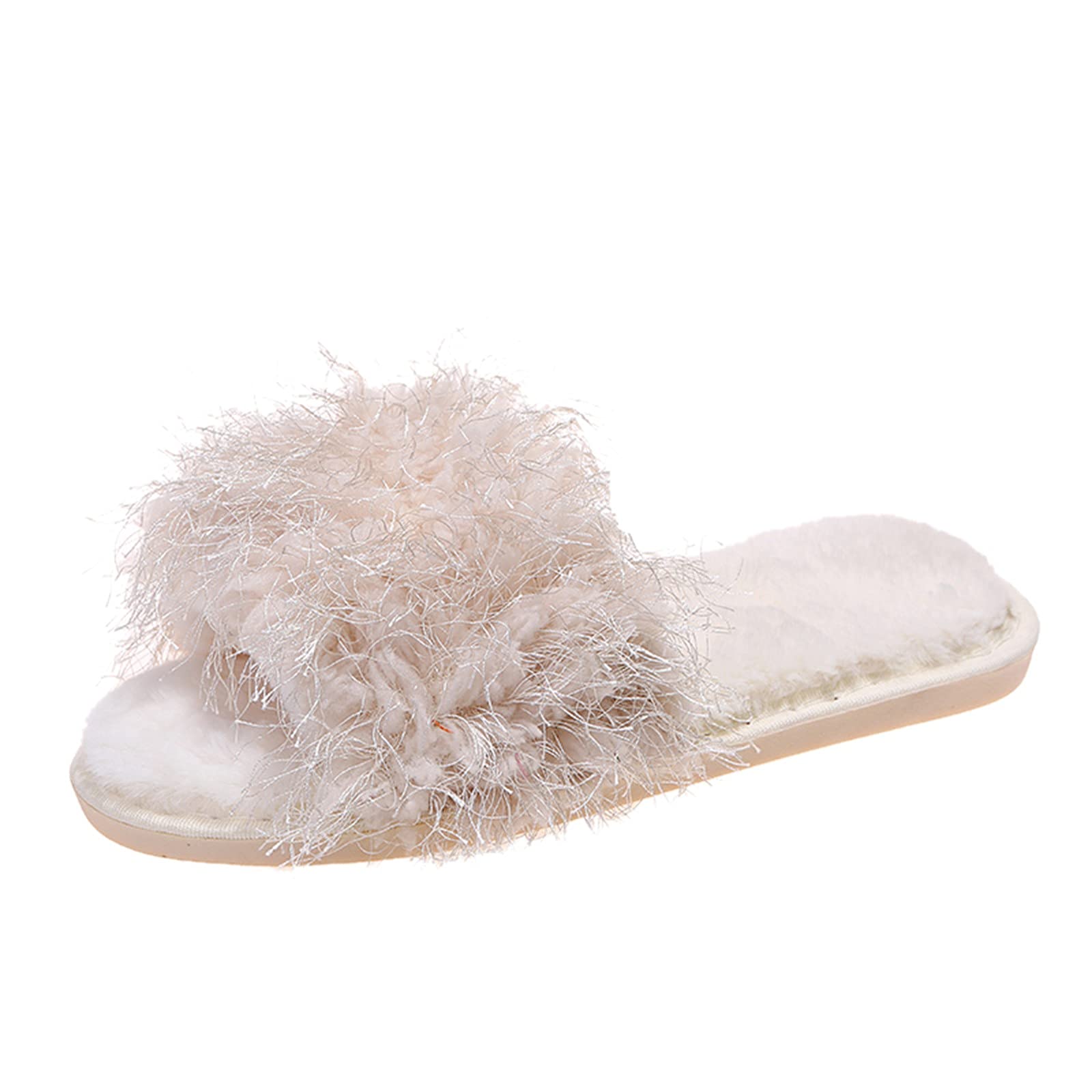 Women's Black Ballet Slippers - Soft Furry Plush House Shoes with Arch Support & Memory Foam - Perfect for Indoor Relaxation, Yoga, and Post-Workout Comfort