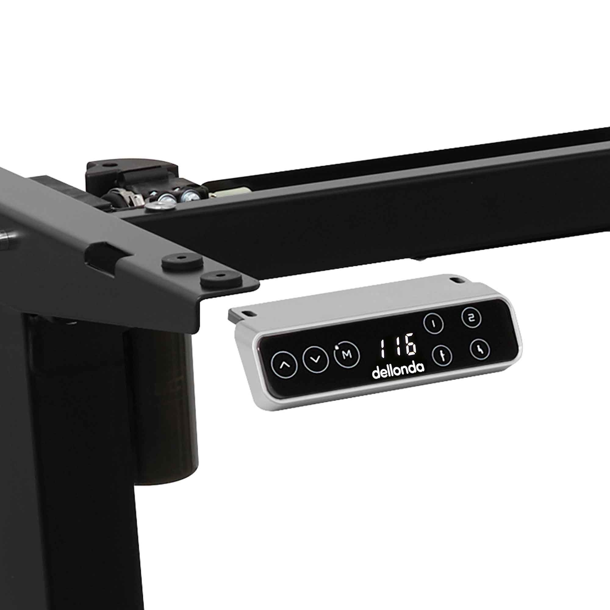 Single Motor Adjustable Desk Frame with Digital Controls - 70kg Weight Capacity, Black (DH18) | Perfect for Home Office, Standing Desk & Ergonomic Workstation Setup