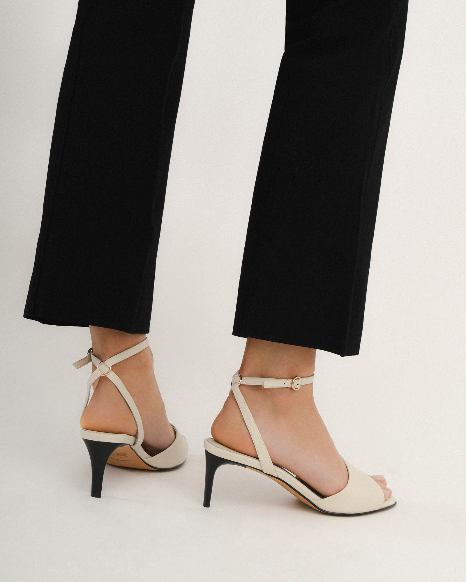 TANYA Women's Mid Heel Sandals - Comfortable Leather Summer Shoes for Casual Outings & Beach Vacations | Off-White Fashion Footwear for Weddings, Parties & Date Nights