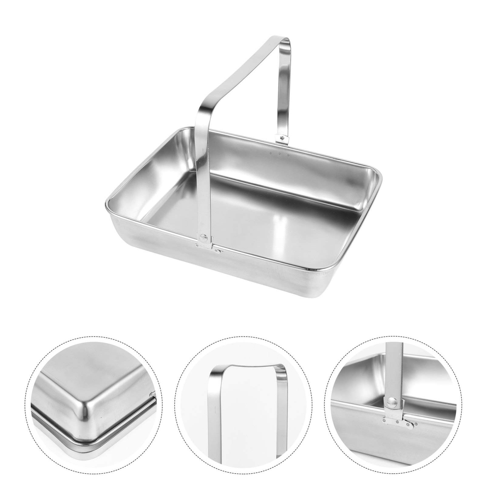 Hemoton Stainless Steel Rectangular Towel & Jewelry Tray - Multipurpose Serving Dish for Bathroom, Kitchen & Dining - Decorative Metal Plate for Fruits, Snacks & Home Decor