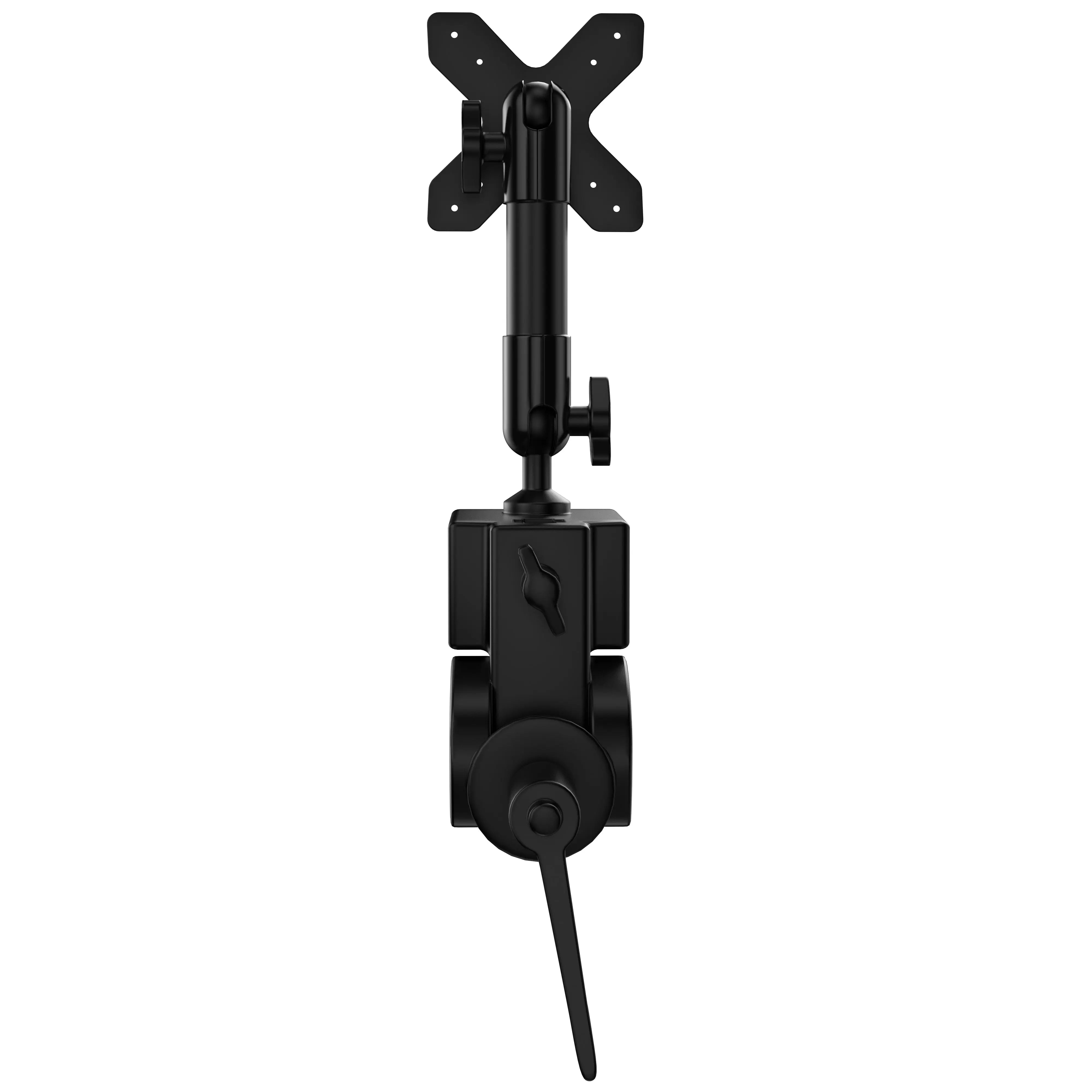 Universal VESA Compatible Cart Clamp Mount - Heavy Duty Adjustable Monitor Stand for LCD TVs & Computer Screens - Perfect for Hospitals, Classrooms, and Retail Stores
