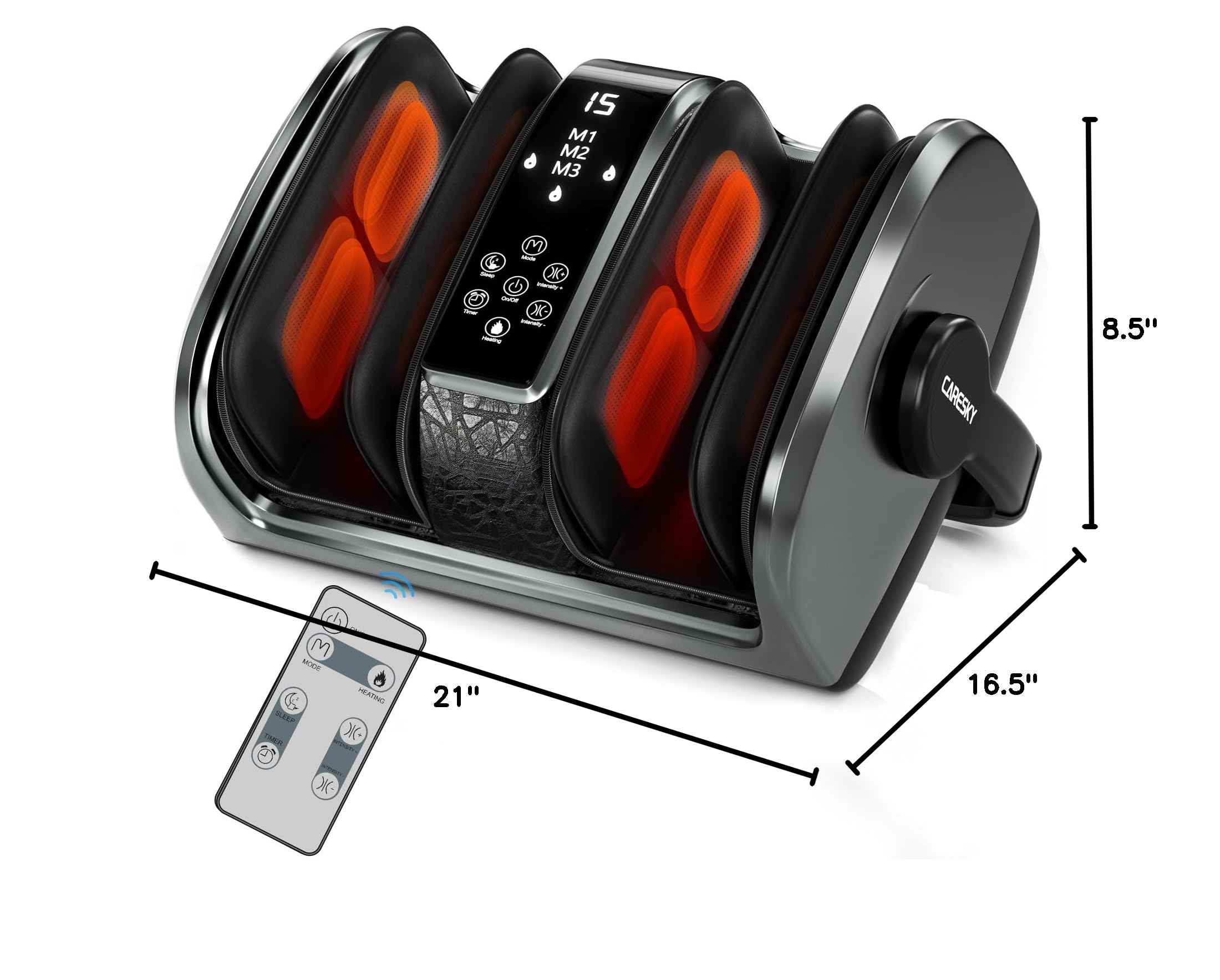 HSA FSA Eligible Shiatsu Foot Massager with Heat Therapy - 5 Intensity Deep Kneading & Rolling for Pain Relief, Neuropathy, Plantar Fasciitis - Perfect for Calf, Leg & Arm Relaxation at Home or Office