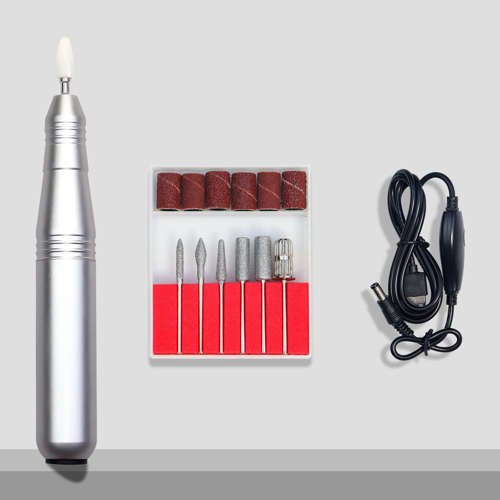 Electric Nail Drill Pen - Portable USB Rechargeable Manicure Tool for Nail Polish Removal, Acrylic Nails & Cuticle Care | Perfect for Home & Salon Nail Art, Gel Polish Removal & Professional Nail Care