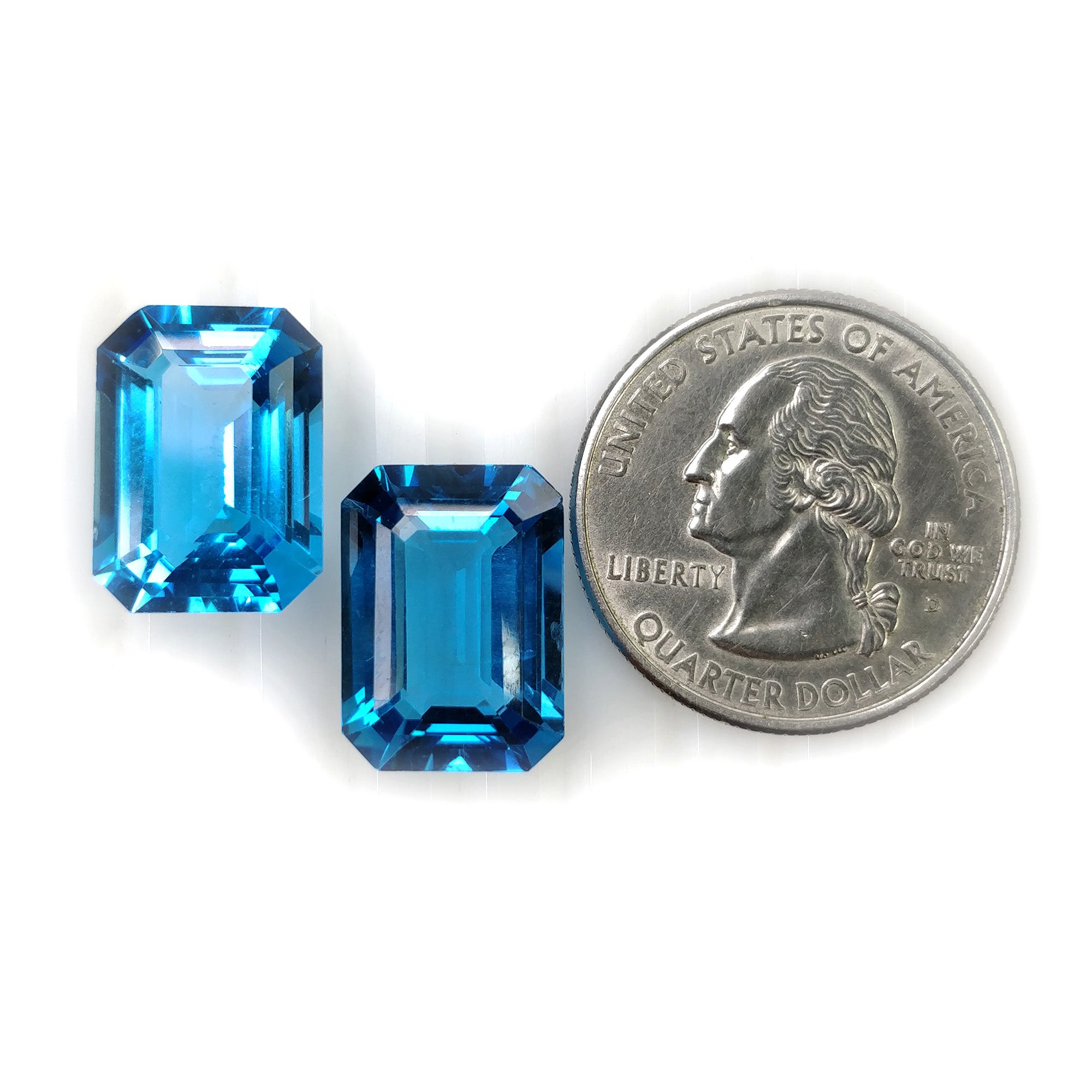 Certified Natural Blue Topaz Gemstone Pair - 24.30cts Unheated Octagon Cut (15.96x11.66mm) for Jewelry Making, Engagement Rings & Luxury Gifts