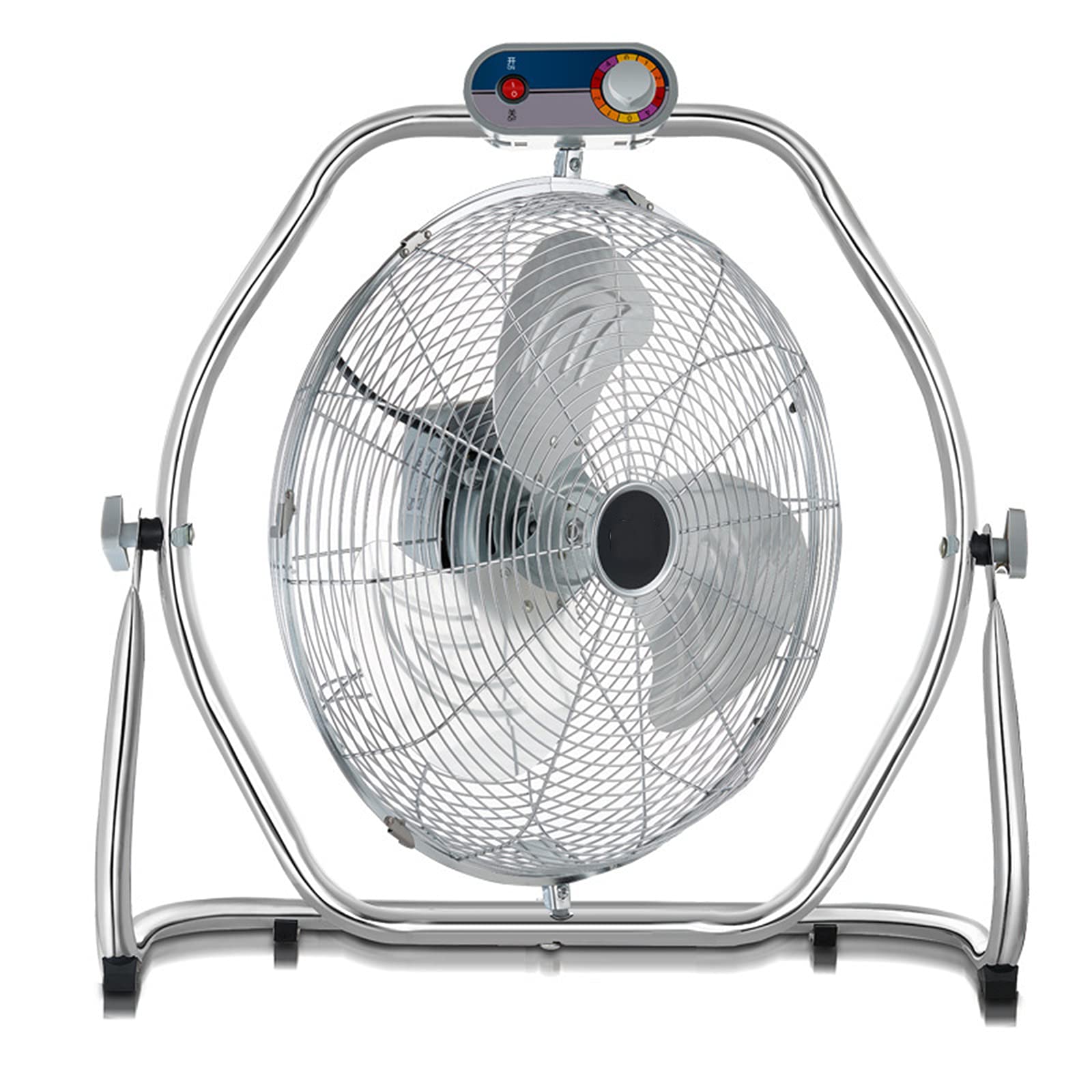 Industrial Floor Fan - Heavy Duty 360° Air Circulator with All-Metal Construction & Steel Safety Grill | Powerful Cooling for Home, Office, Warehouse & Greenhouse | Perfect for Large Spaces, Ventilation & Temperature Control