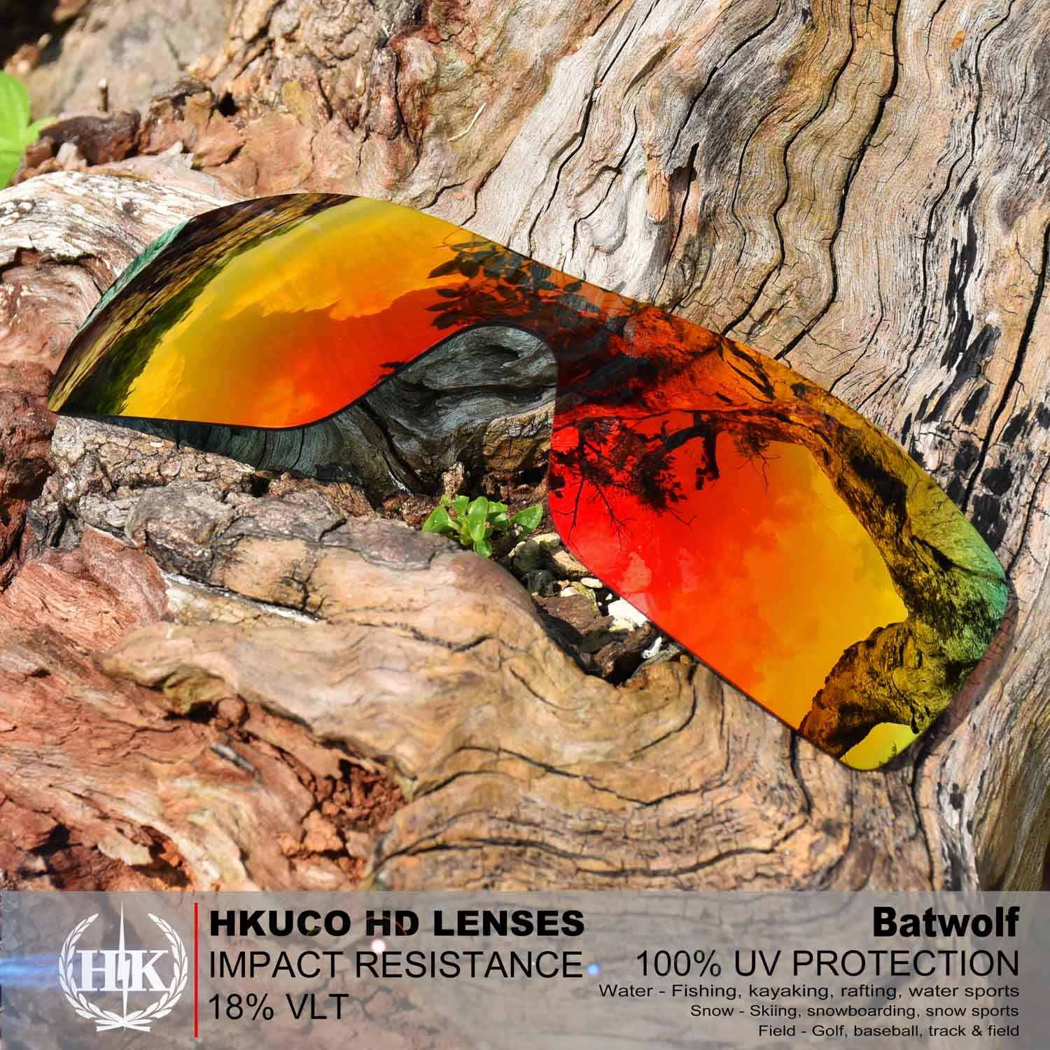 HKUCO Replacement Lenses for Oakley Batwolf Sunglasses - Polarized & Anti-Glare - Perfect for Men's Outdoor Sports, Cycling, Running & Driving