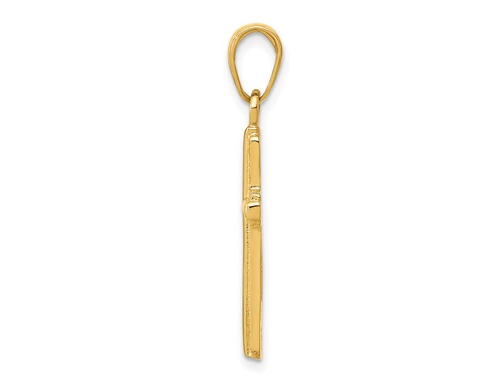 14K Yellow Gold Cross Pendant Necklace for Women - Religious Jewelry Gift with 18