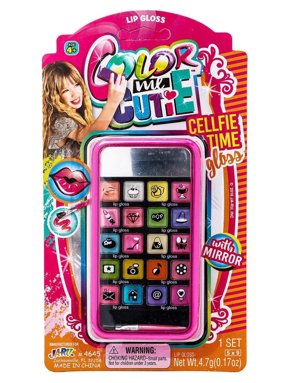 JA-RU Kids Makeup Toy Kit for Girls - Washable Non-Toxic Cosmetic Set with Mirror, Brush & Eyeshadow Palette | Perfect for Birthday Parties, Princess Dress-Up & Pretend Play | Safe Makeup Toys for Toddlers Ages 3+ (4645-1)