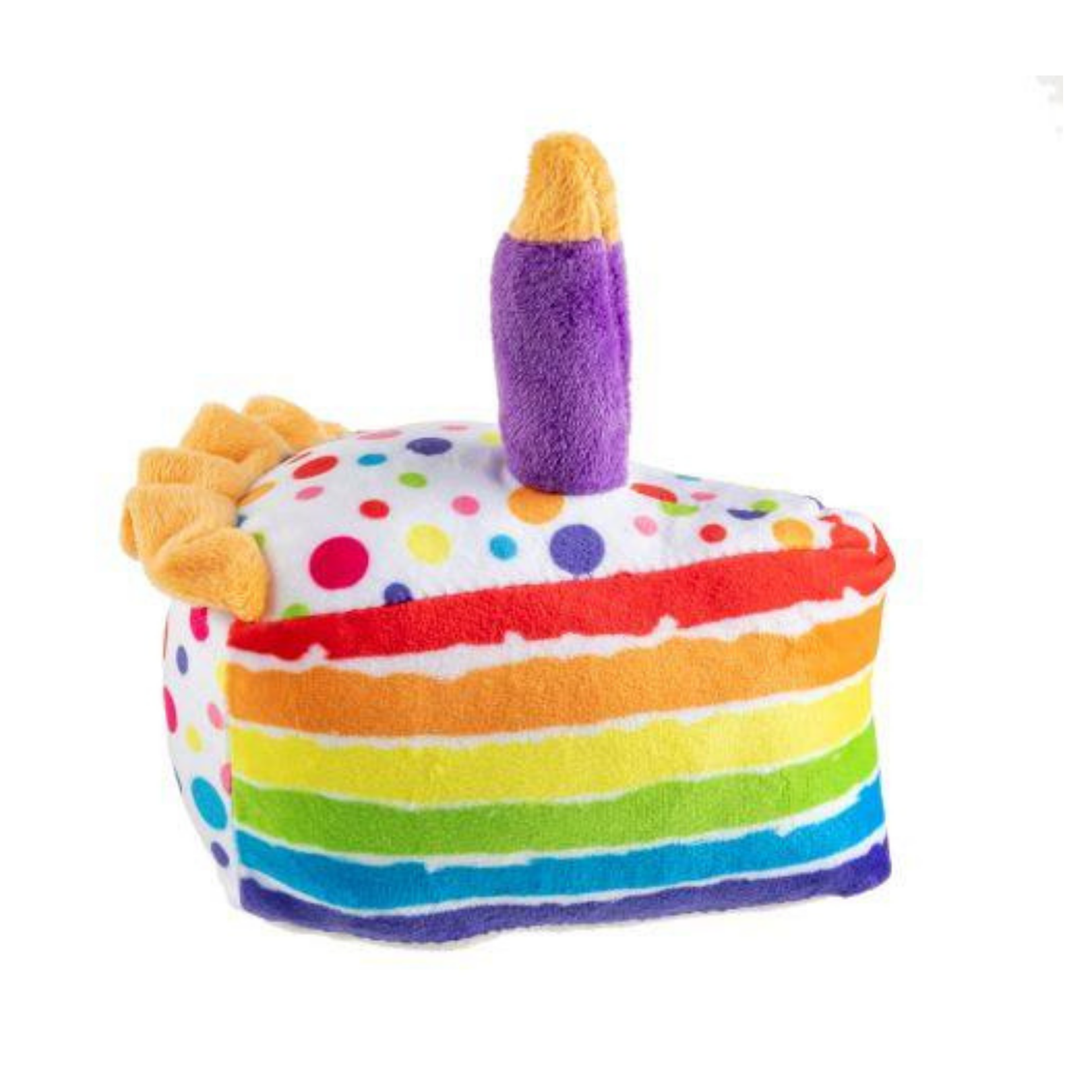 Birthday Cake Slice Dog Toy - Chew Resistant Plush Puppy Toy for Small & Medium Dogs - Perfect for Birthday Parties, Training Rewards & Playtime Fun