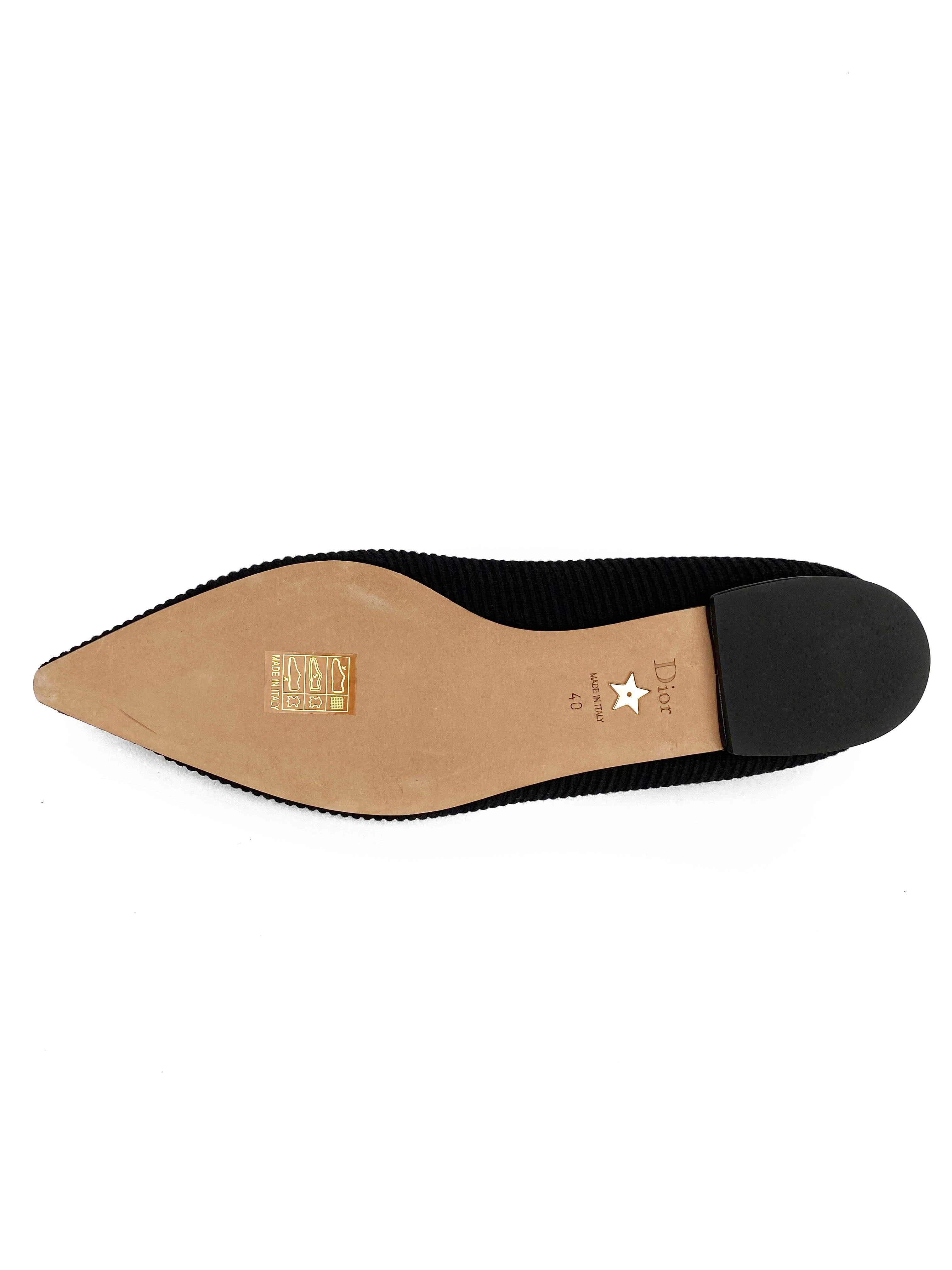 Dior Black J'adior Ballet Flats Women's Size 40 - Elegant Pointed Toe Flat Shoes for Women | Perfect for Office, Party & Casual Wear