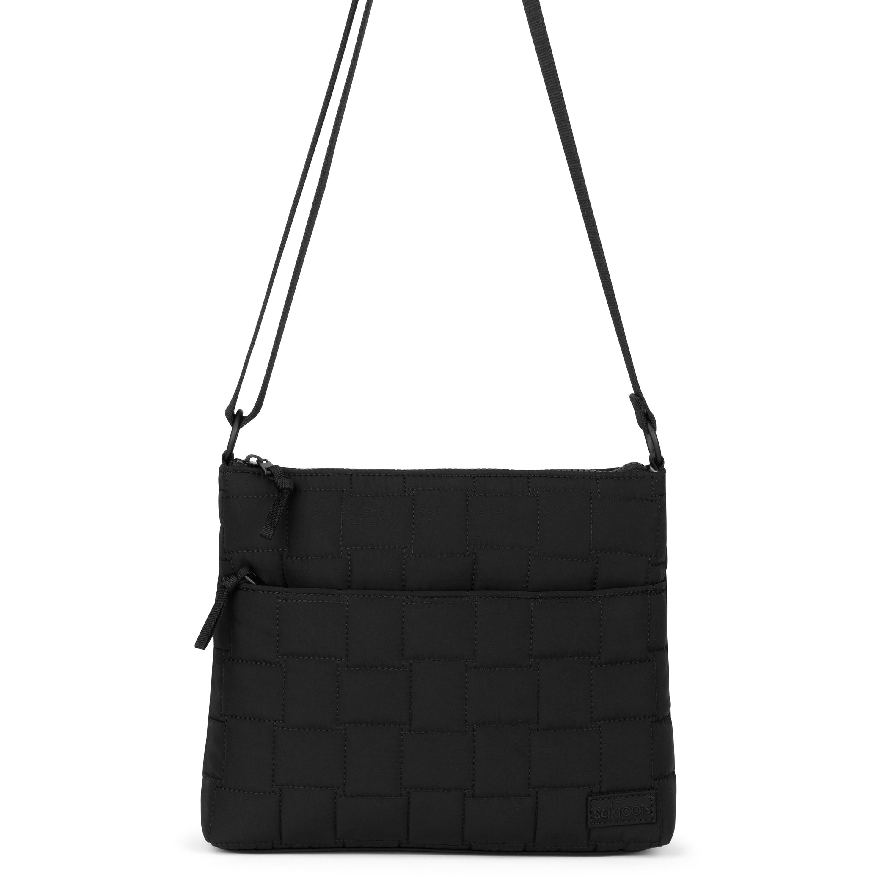 Eco-Friendly Crossbody Bag - Black Woven Quilted Design for Women | Perfect for Travel, Shopping & Everyday Use