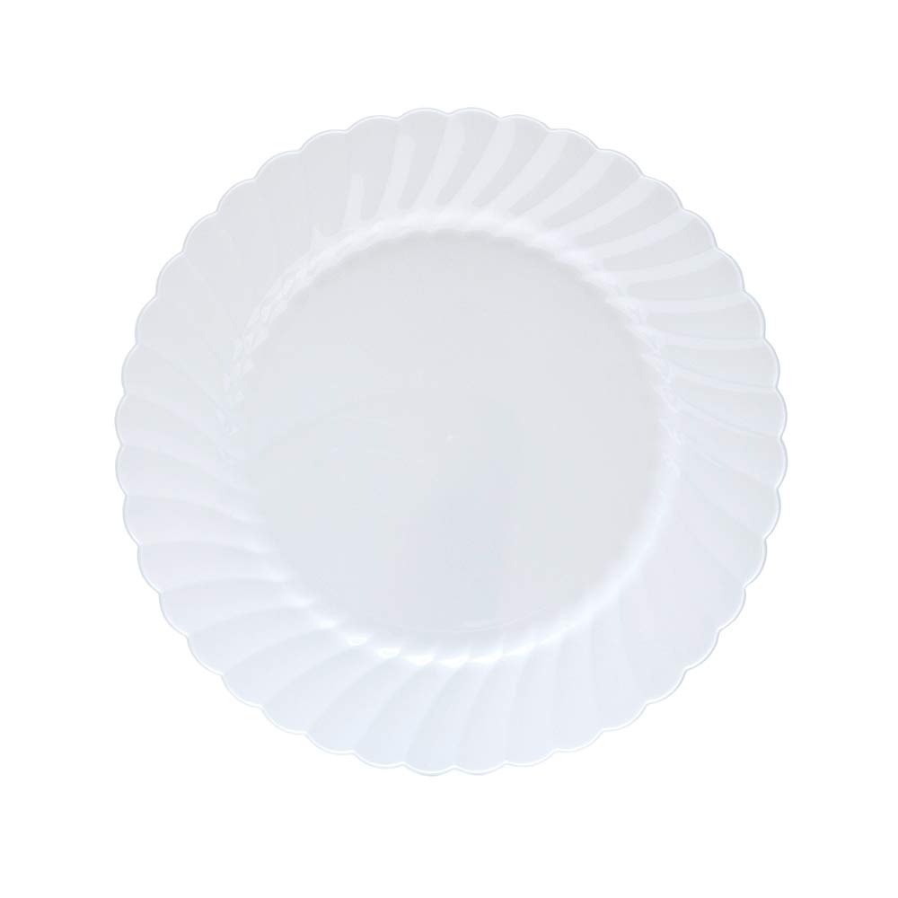 WNA CW75180W Classicware 7.5 Inch White Plastic Plates - Bulk Pack of 180 Disposable Dinner Plates for Parties, Picnics, Catering & Everyday Use