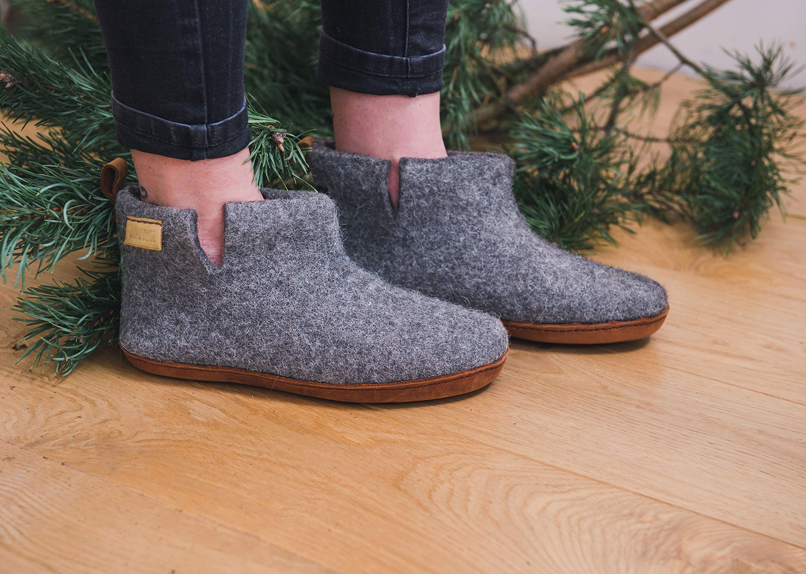 Warm Wool Ankle Bootie Slippers for Men - Cozy Winter House Shoes with Non-Slip Sole | Perfect Father's Day Gift for Dad | Ideal for Indoor Comfort, Lounging & Cold Weather